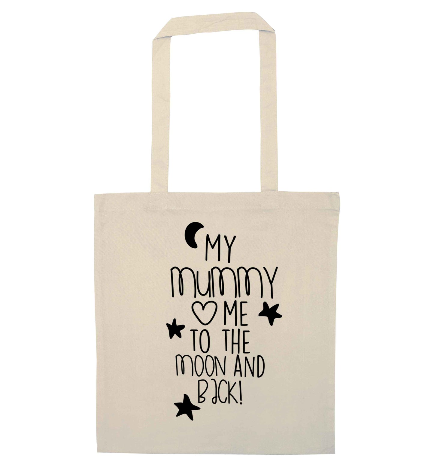 My mum loves me to the moon and back natural tote bag