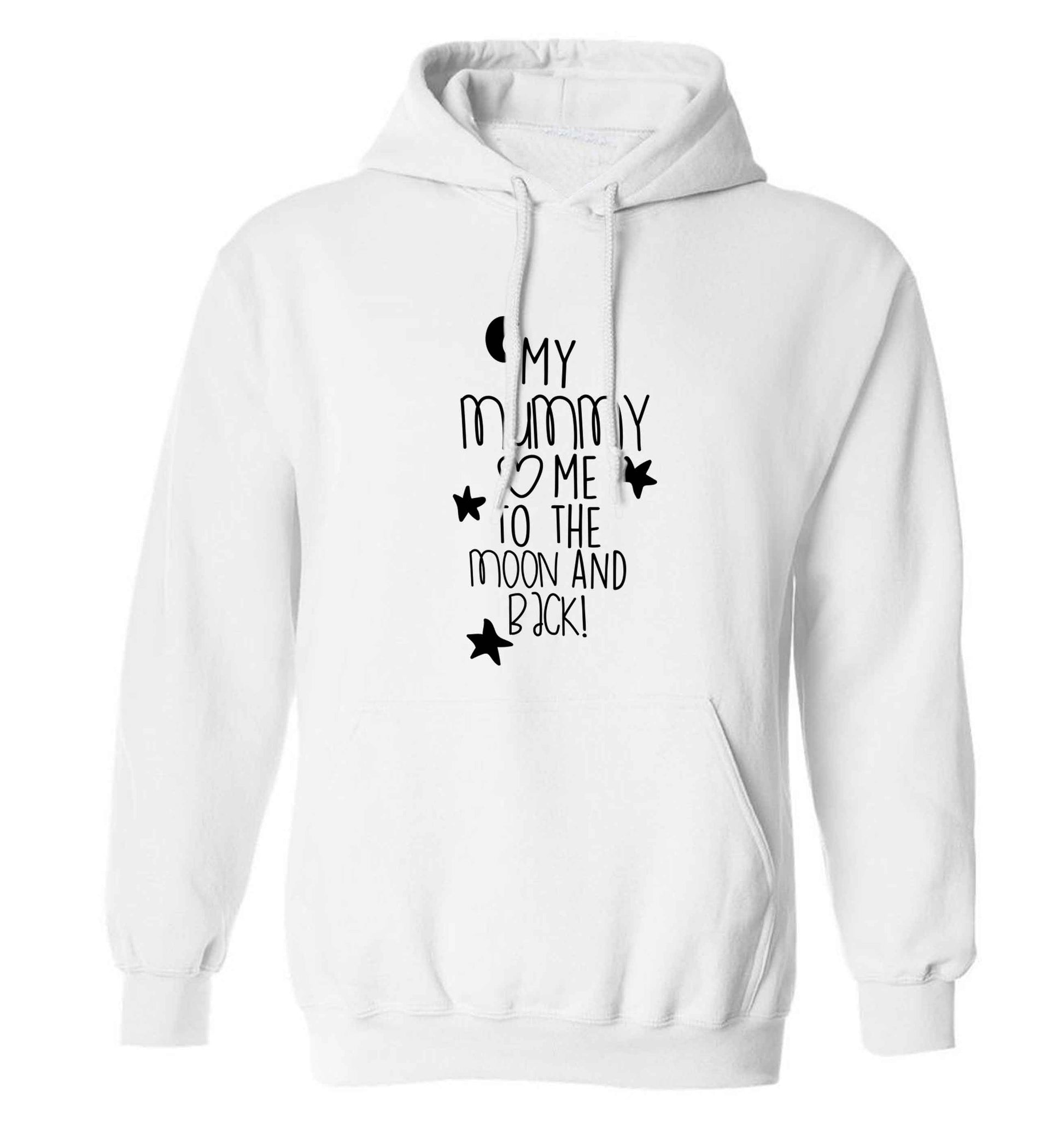My mum loves me to the moon and back adults unisex white hoodie 2XL