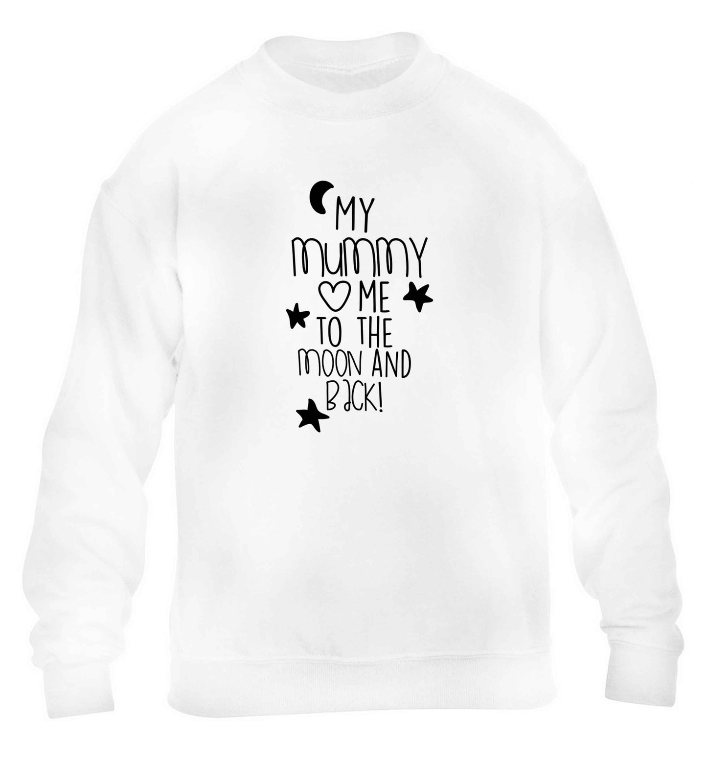 My mum loves me to the moon and back children's white sweater 12-13 Years