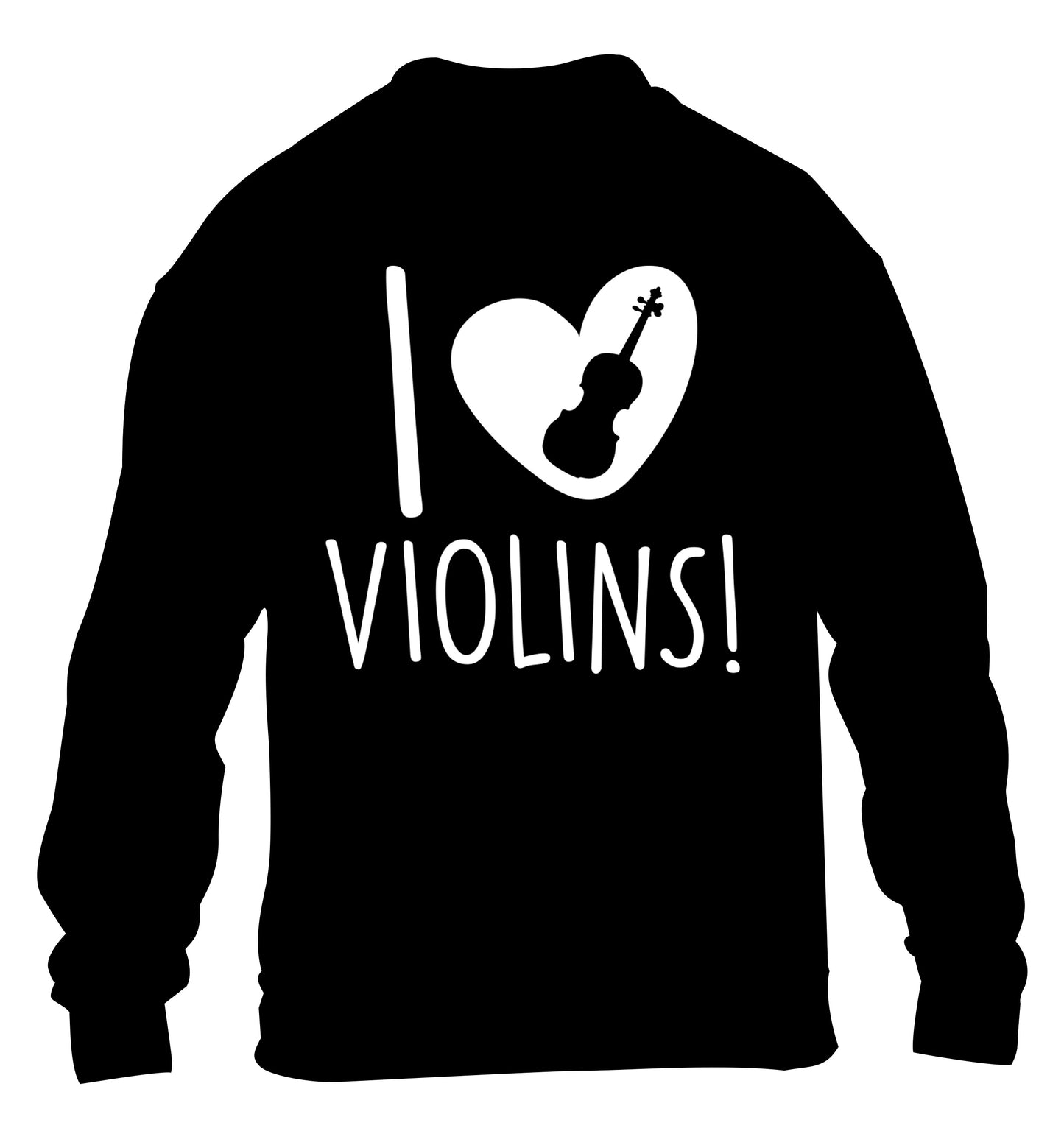 I Love Violins children's black sweater 12-13 Years