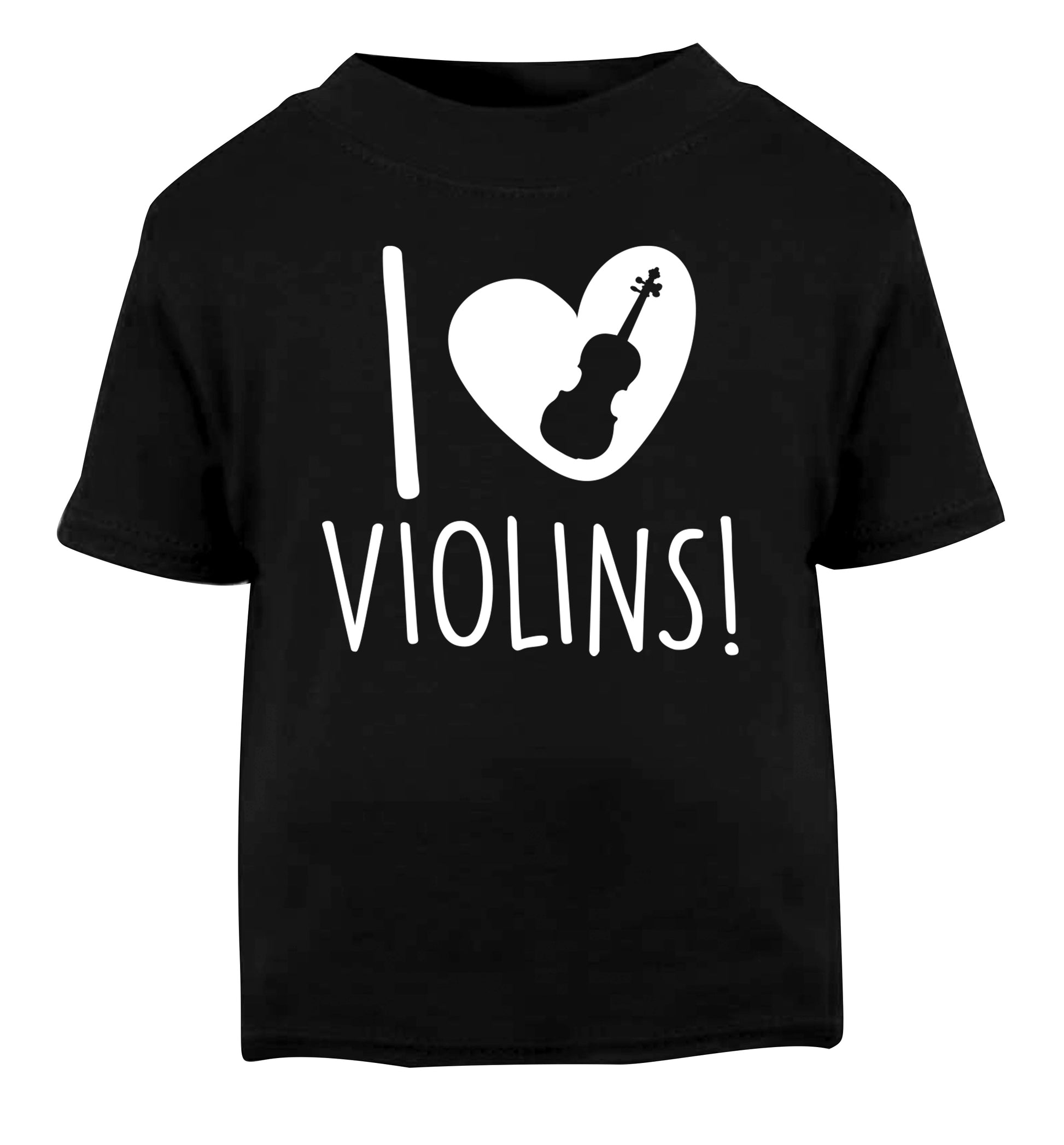 I Love Violins Black Baby Toddler Tshirt 2 years