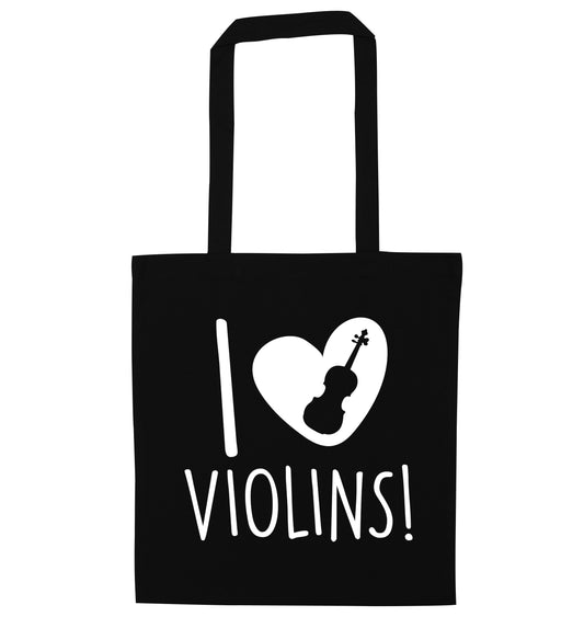 I Love Violins black tote bag