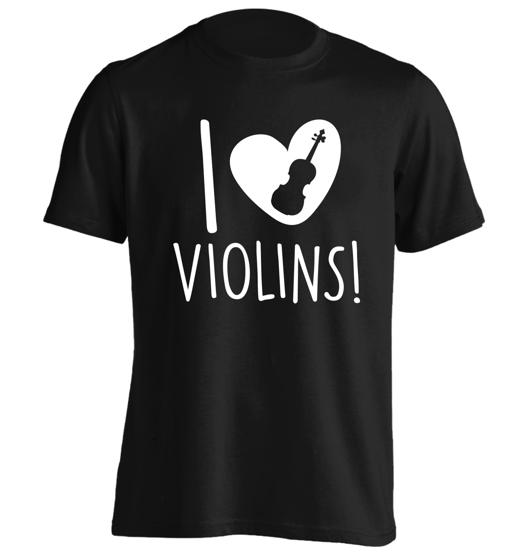 I Love Violins adults unisex black Tshirt 2XL