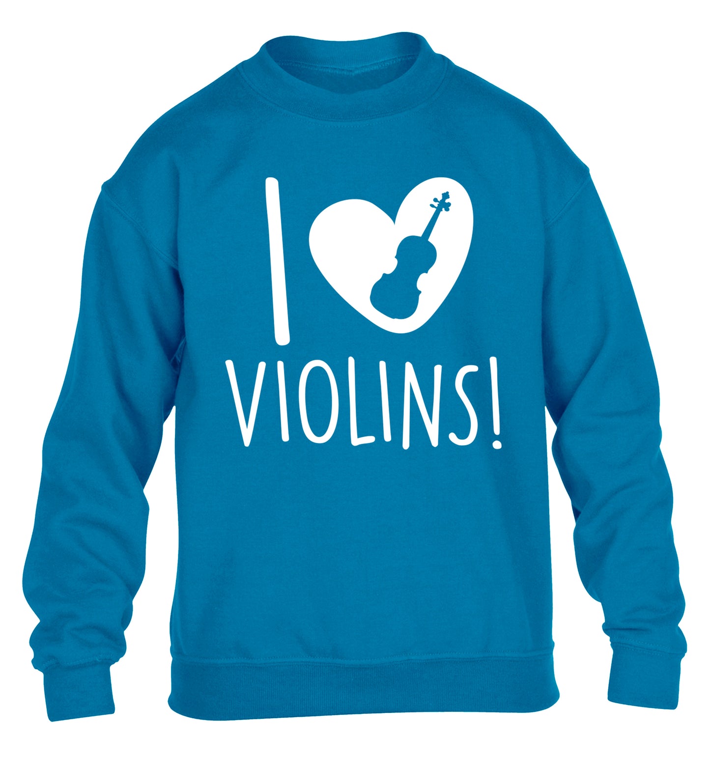 I Love Violins children's blue sweater 12-13 Years