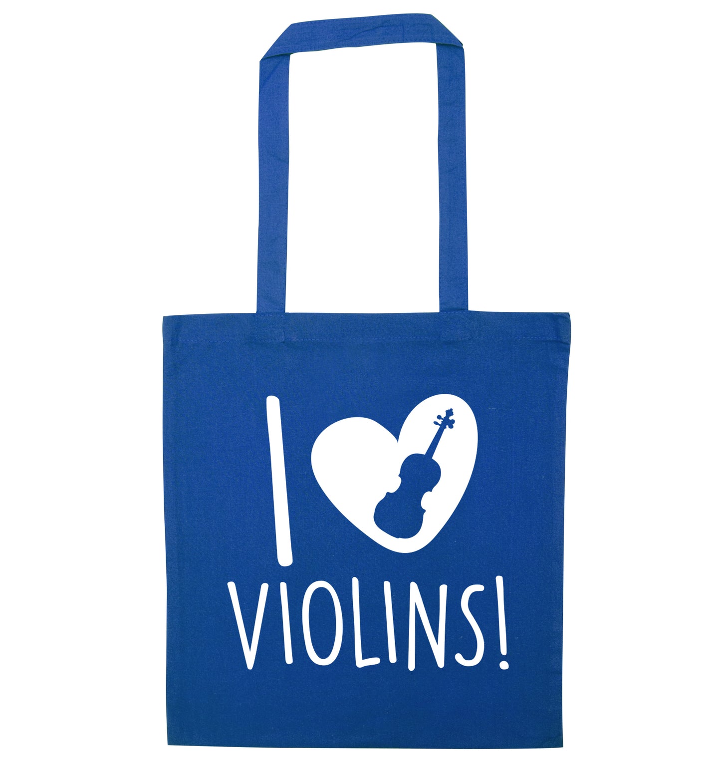 I Love Violins blue tote bag
