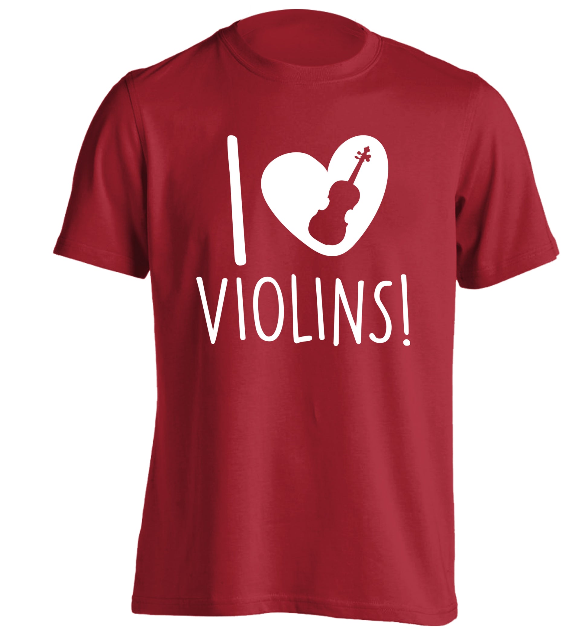 I Love Violins adults unisex red Tshirt 2XL