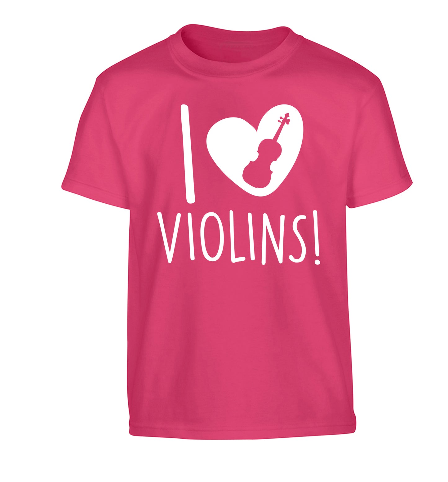 I Love Violins Children's pink Tshirt 12-13 Years
