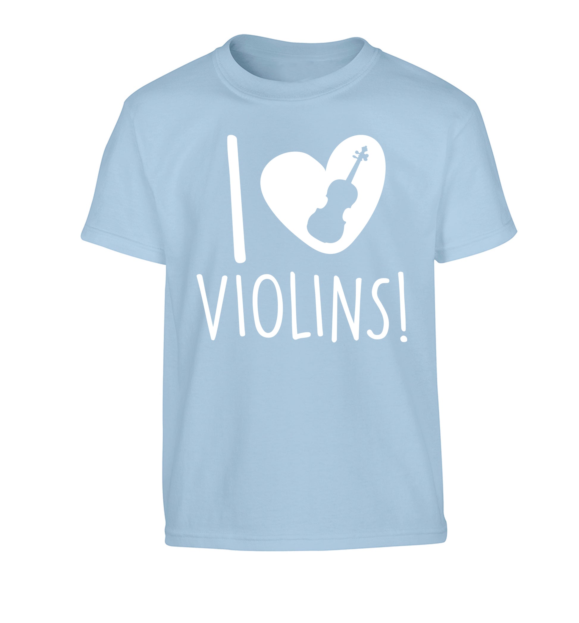 I Love Violins Children's light blue Tshirt 12-13 Years
