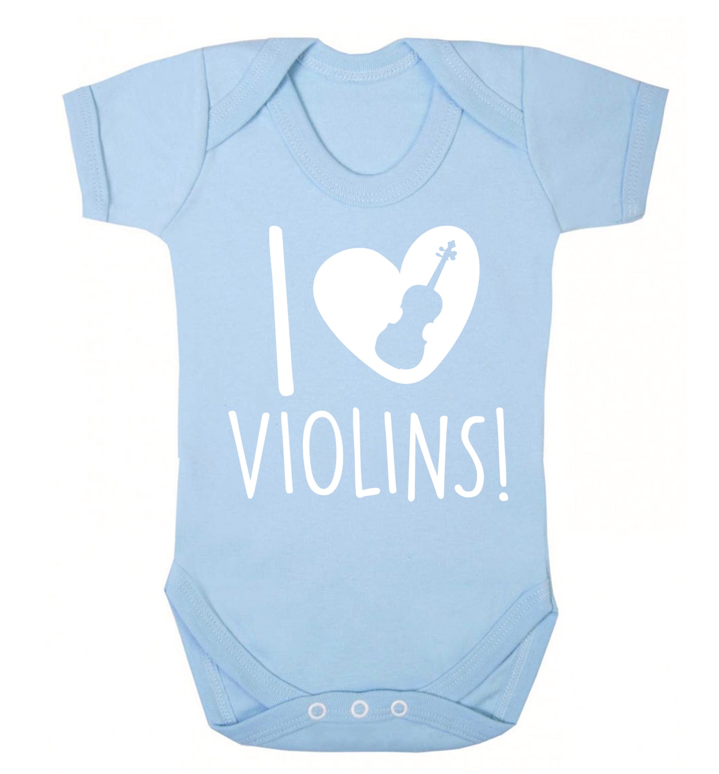 I Love Violins Baby Vest pale blue 18-24 months