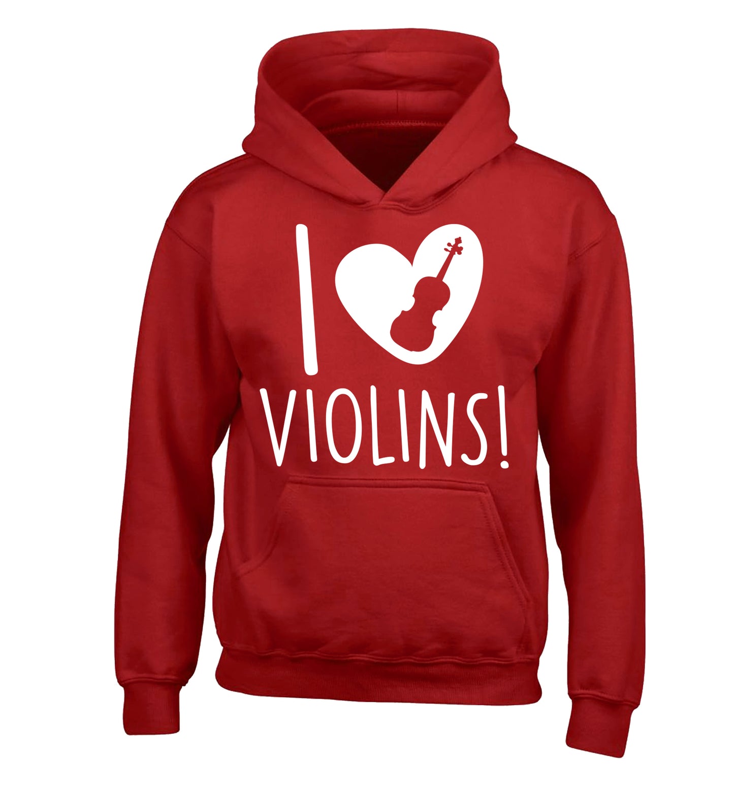 I Love Violins children's red hoodie 12-13 Years
