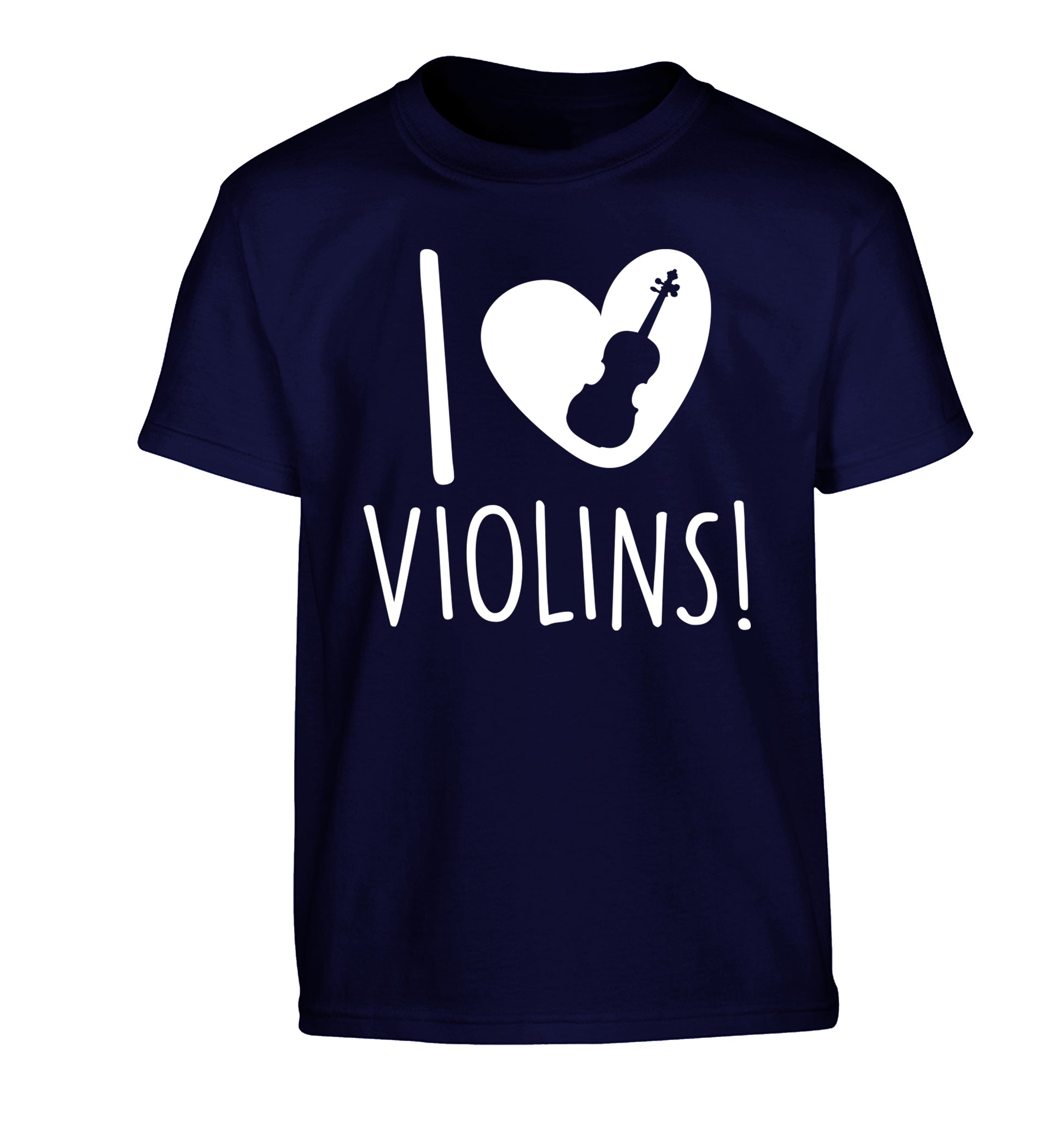 I Love Violins Children's navy Tshirt 12-13 Years