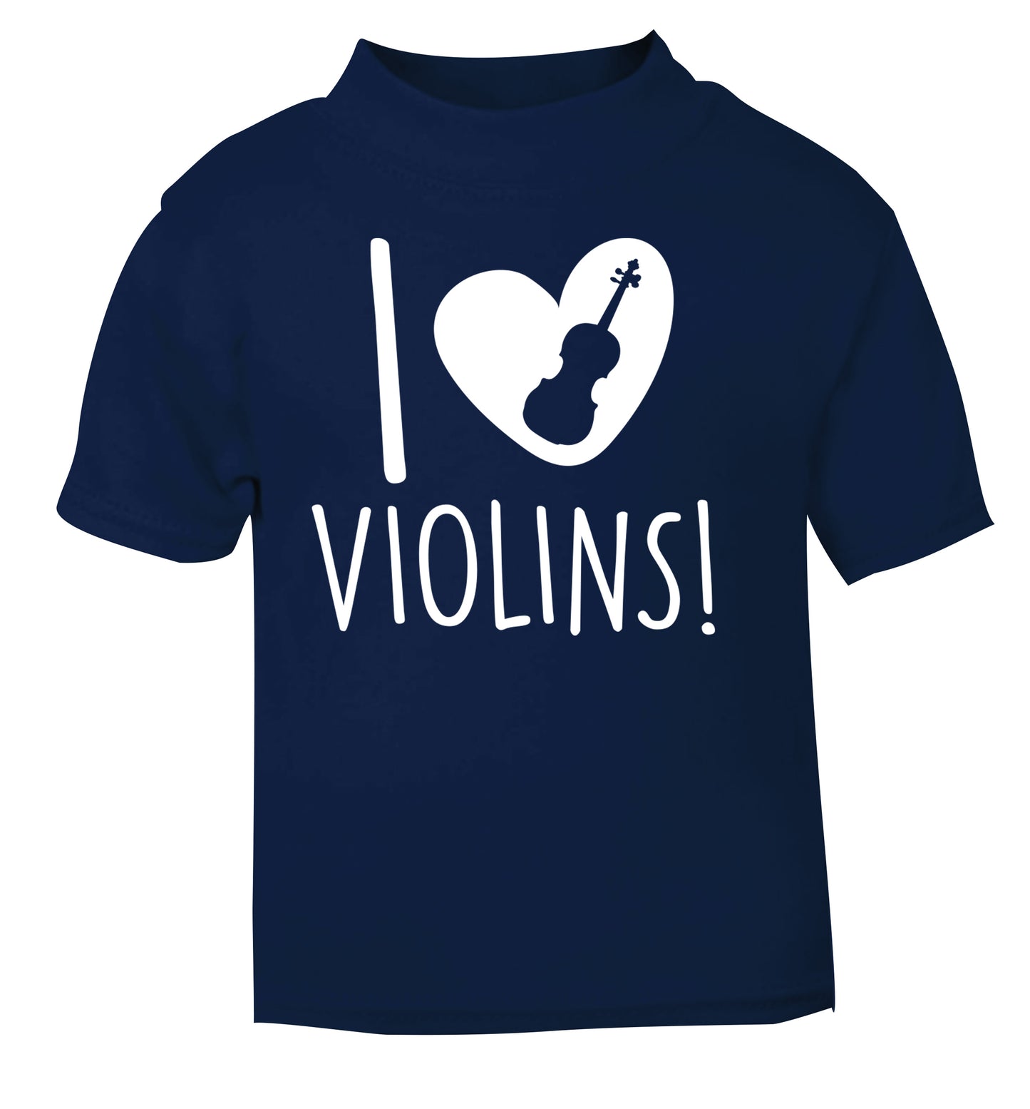 I Love Violins navy Baby Toddler Tshirt 2 Years