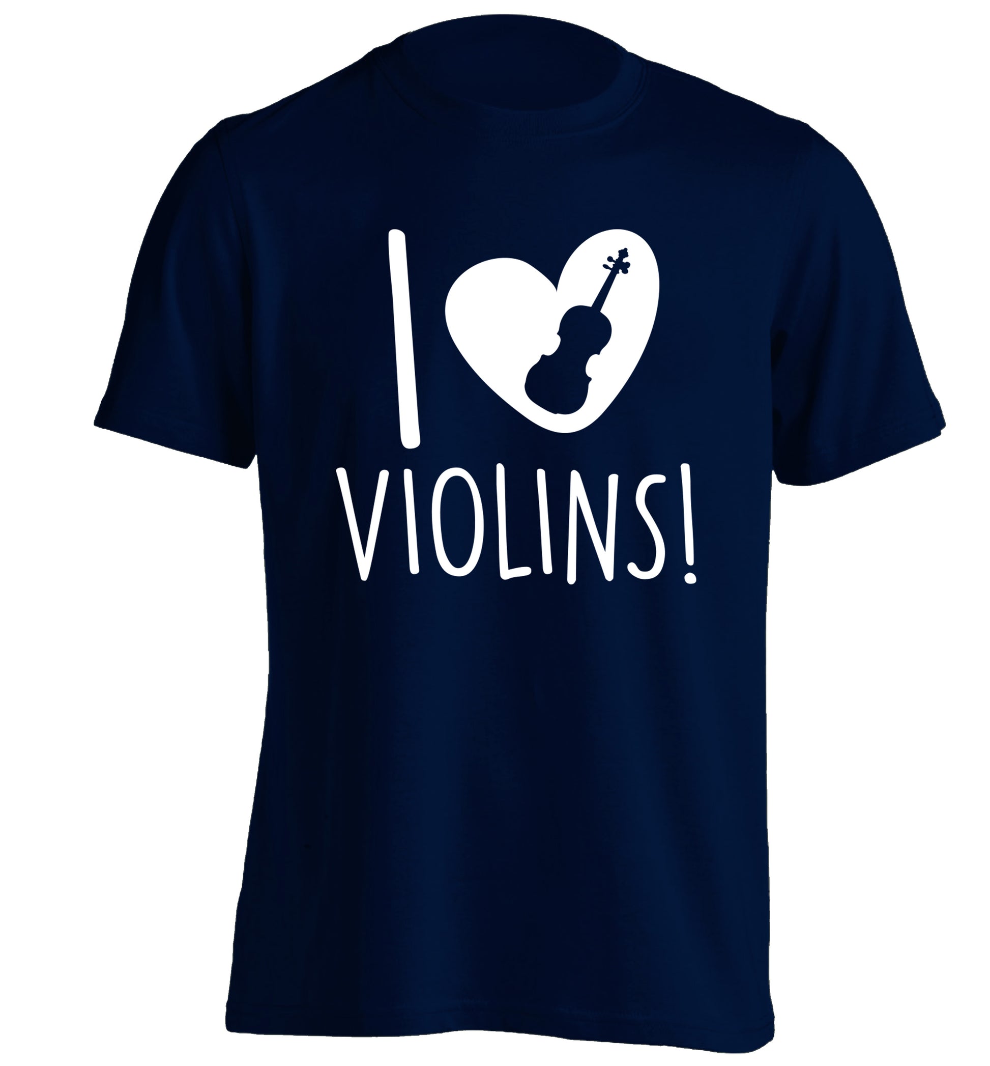 I Love Violins adults unisex navy Tshirt 2XL