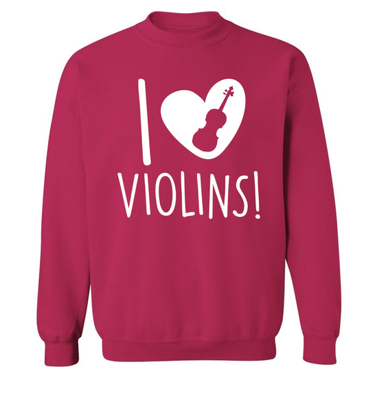 I Love Violins Adult's unisex pink Sweater 2XL