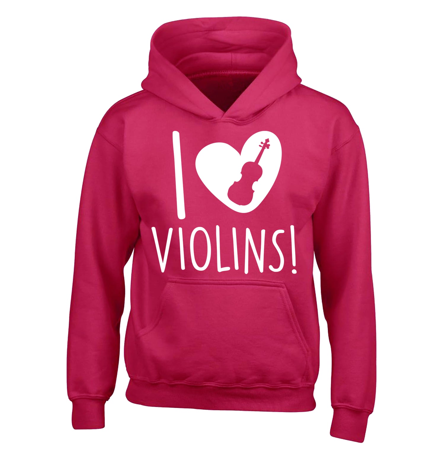 I Love Violins children's pink hoodie 12-13 Years