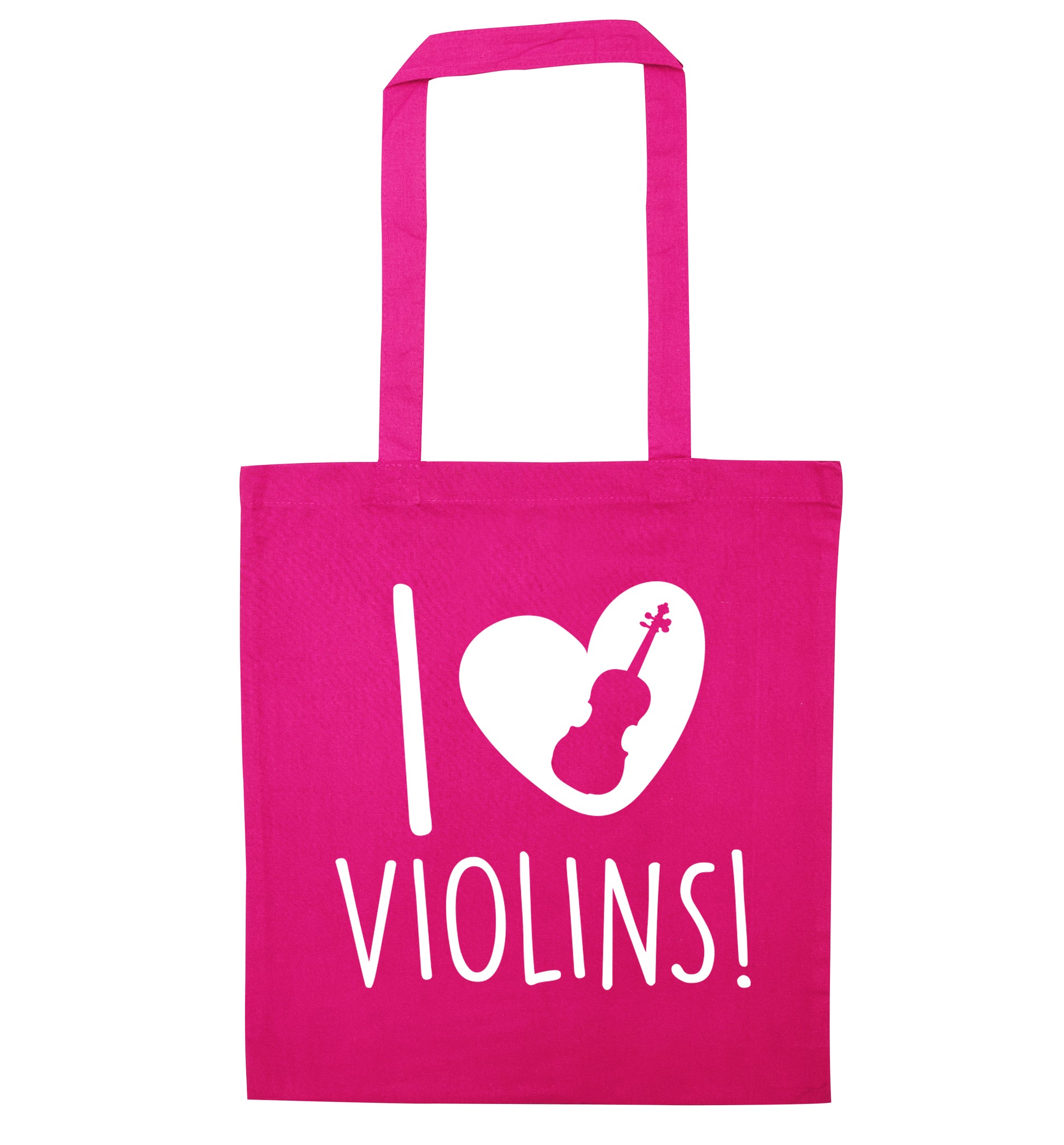 I Love Violins pink tote bag