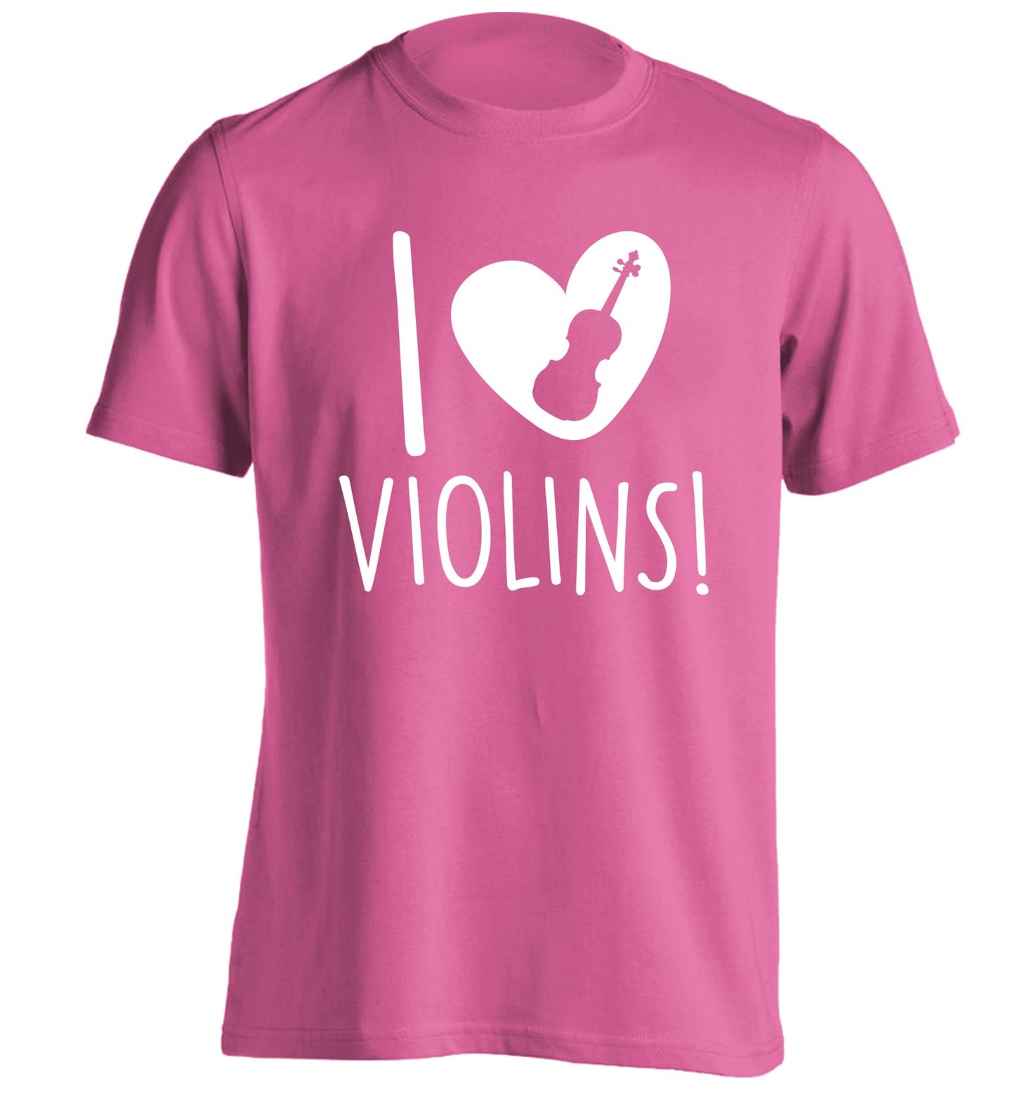 I Love Violins adults unisex pink Tshirt 2XL