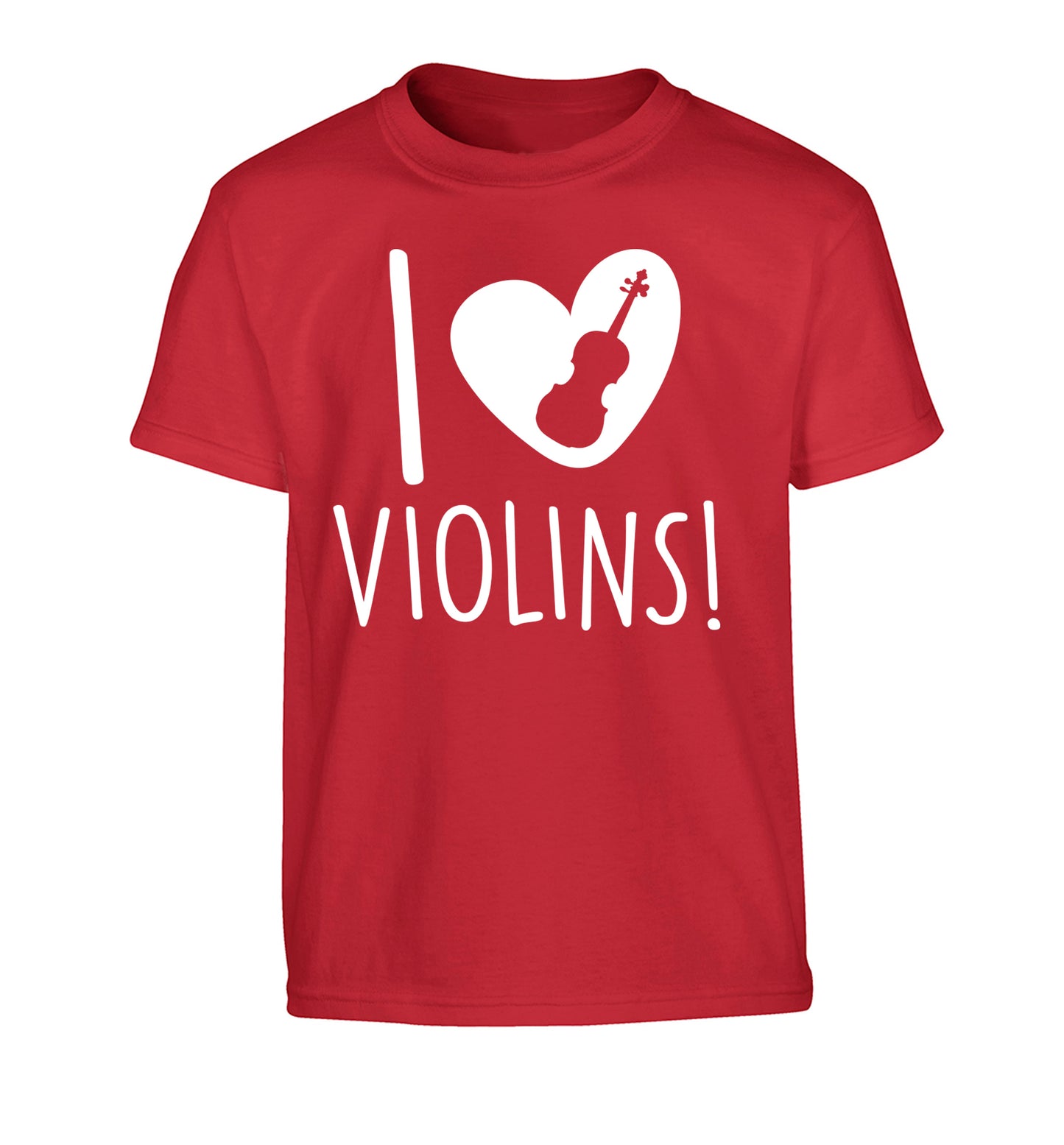 I Love Violins Children's red Tshirt 12-13 Years