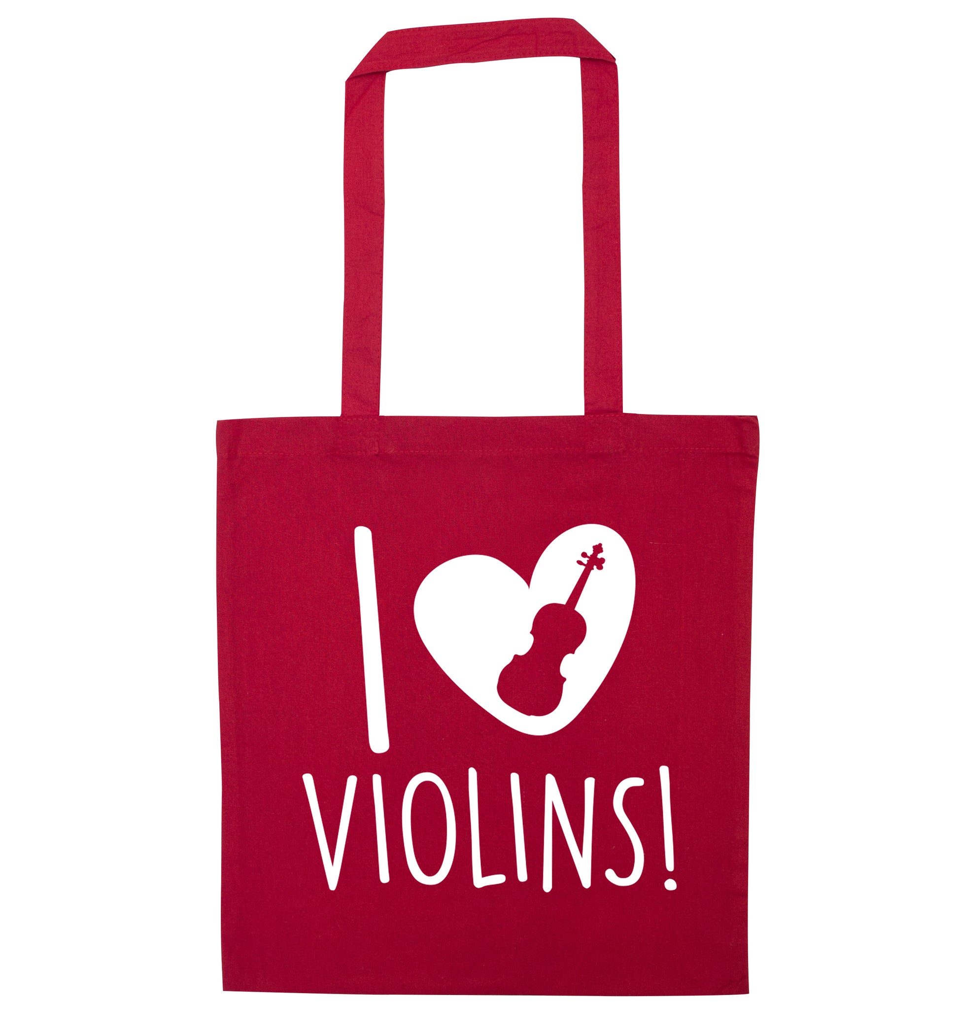 I Love Violins red tote bag