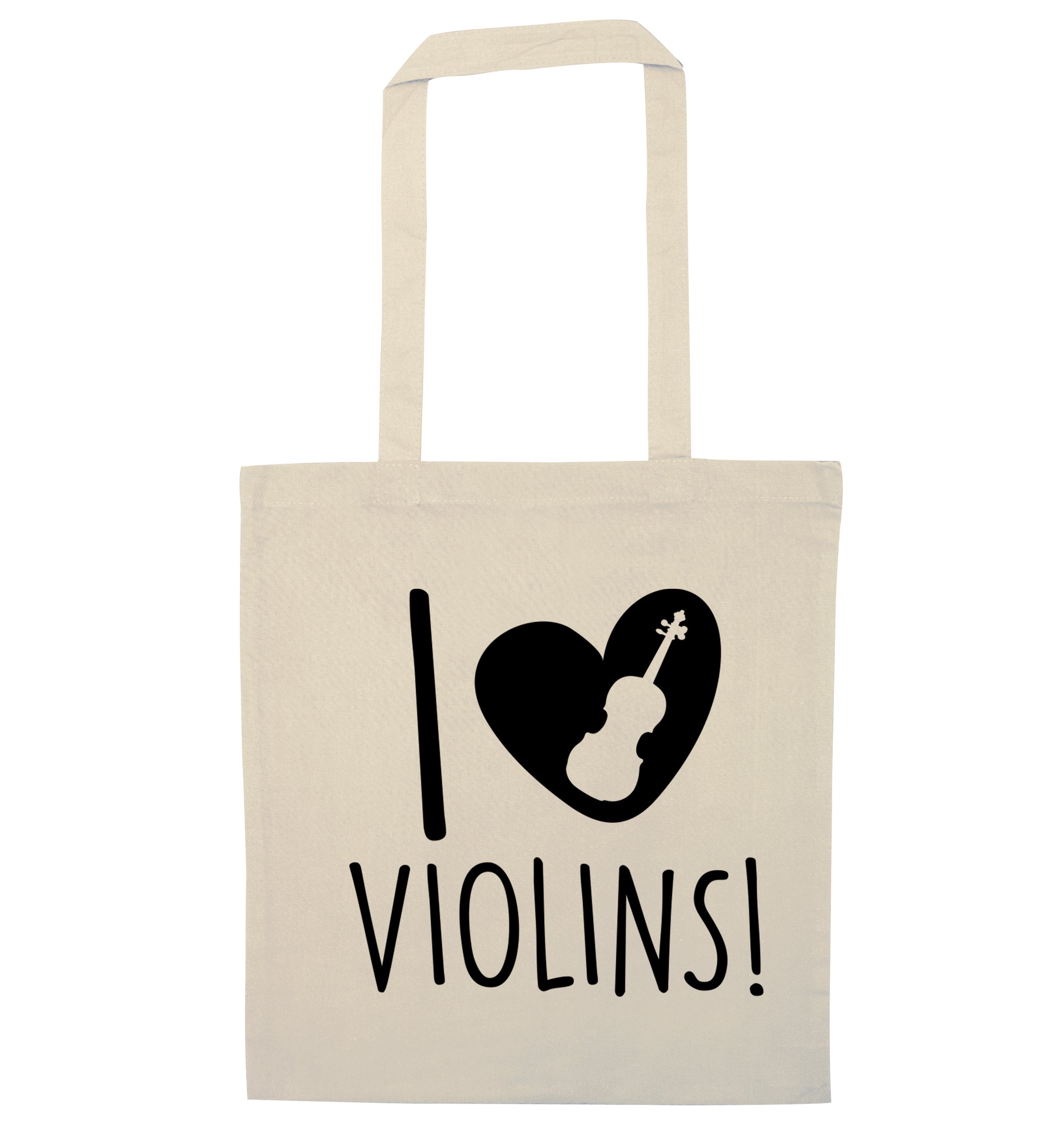 I Love Violins natural tote bag
