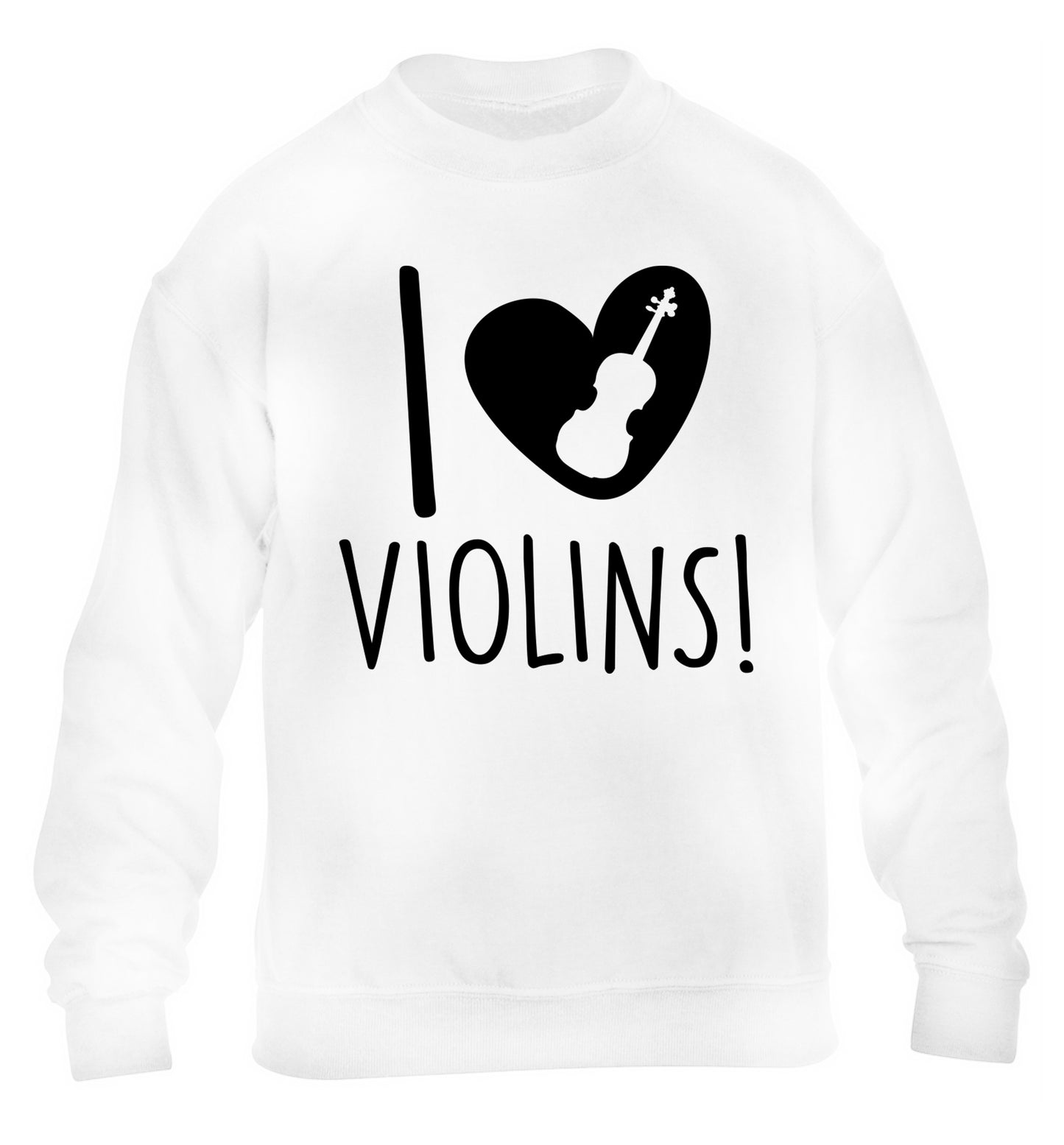 I Love Violins children's white sweater 12-13 Years