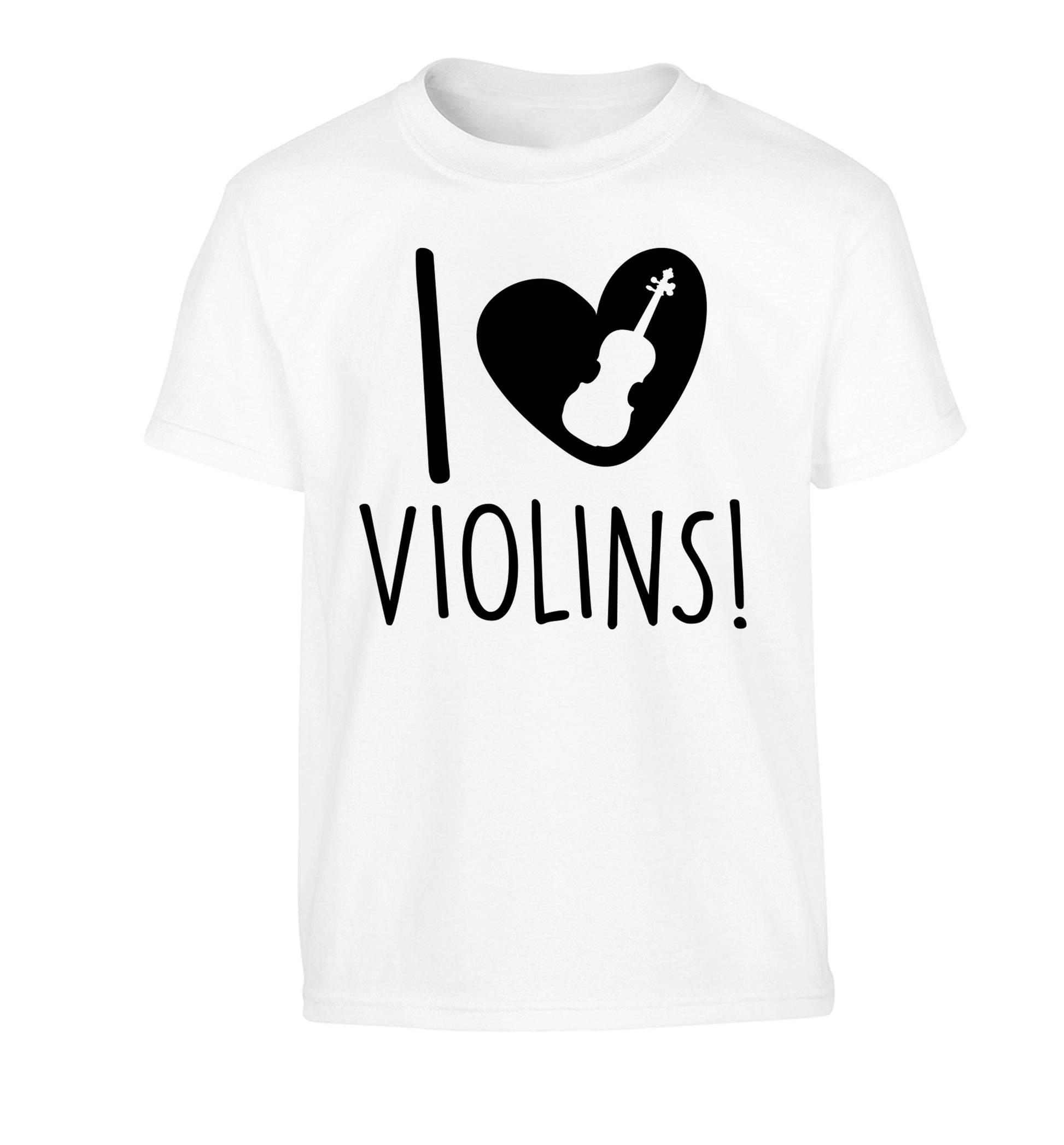 I Love Violins Children's white Tshirt 12-13 Years