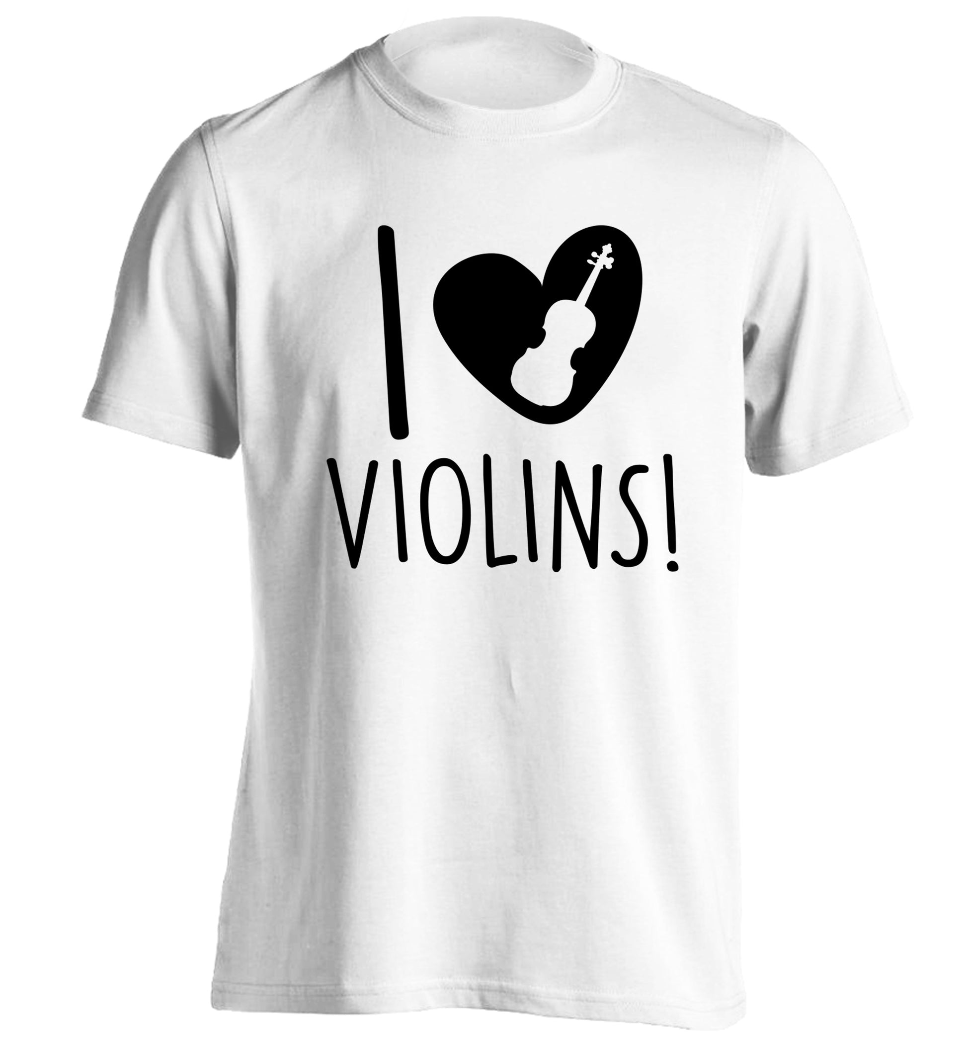 I Love Violins adults unisex white Tshirt 2XL