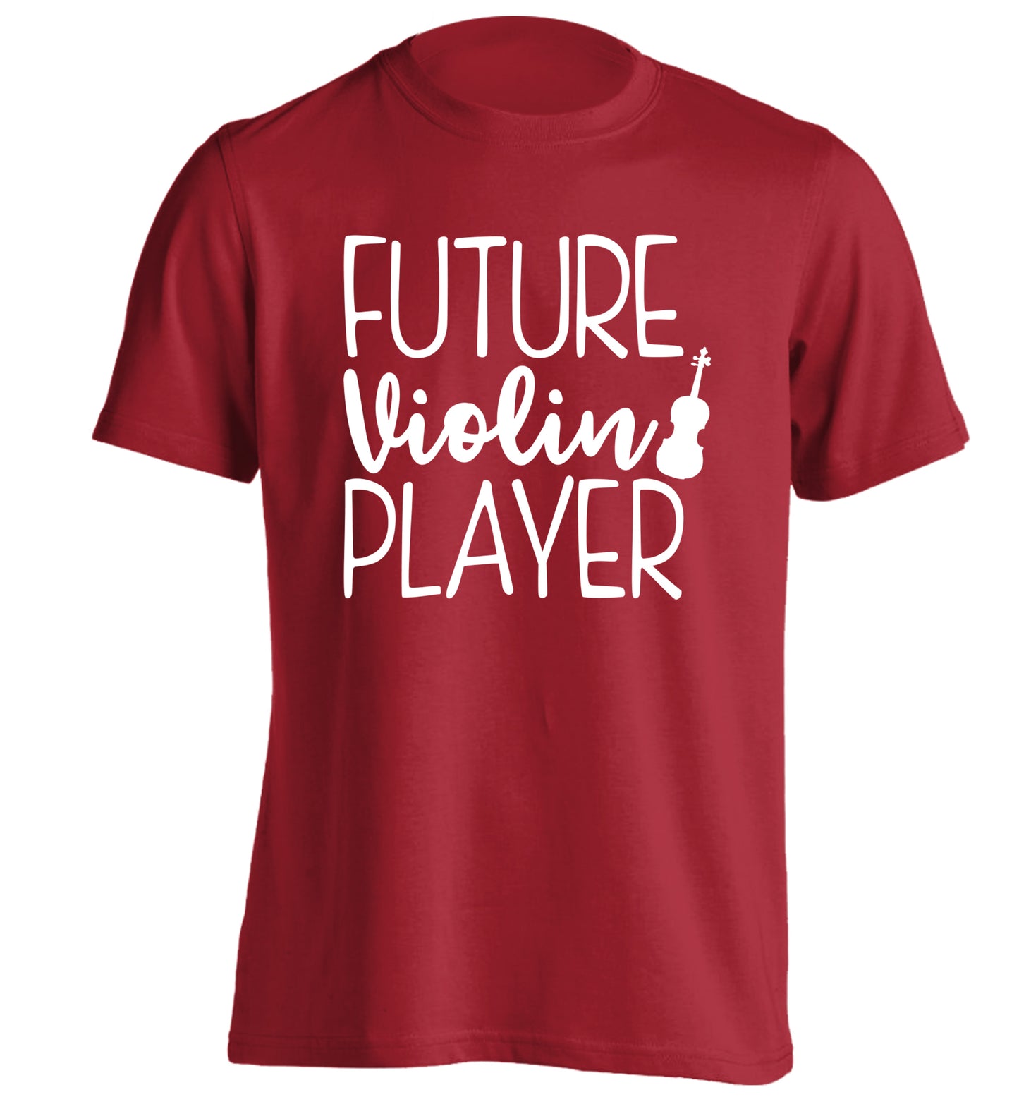 Future Violin Player adults unisex red Tshirt 2XL
