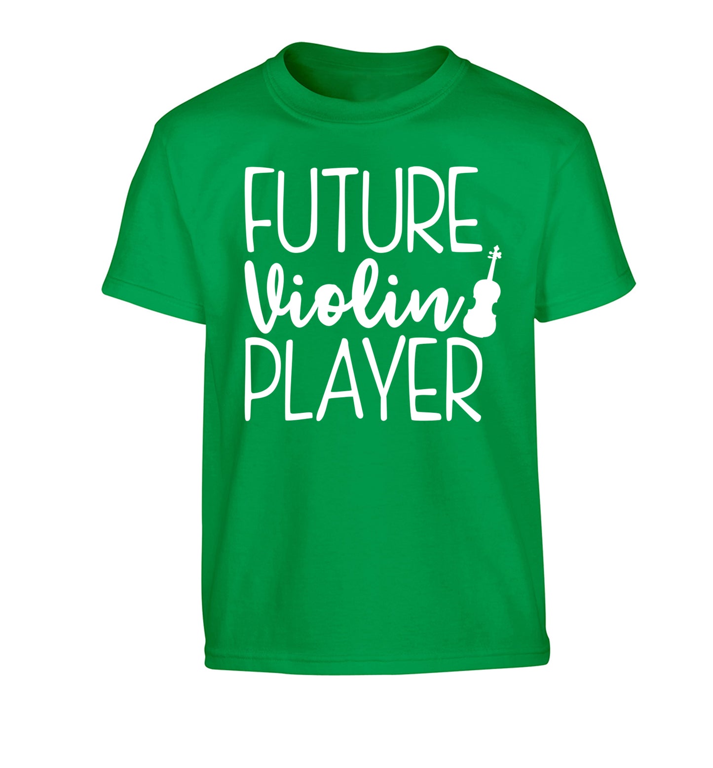 Future Violin Player Children's green Tshirt 12-13 Years