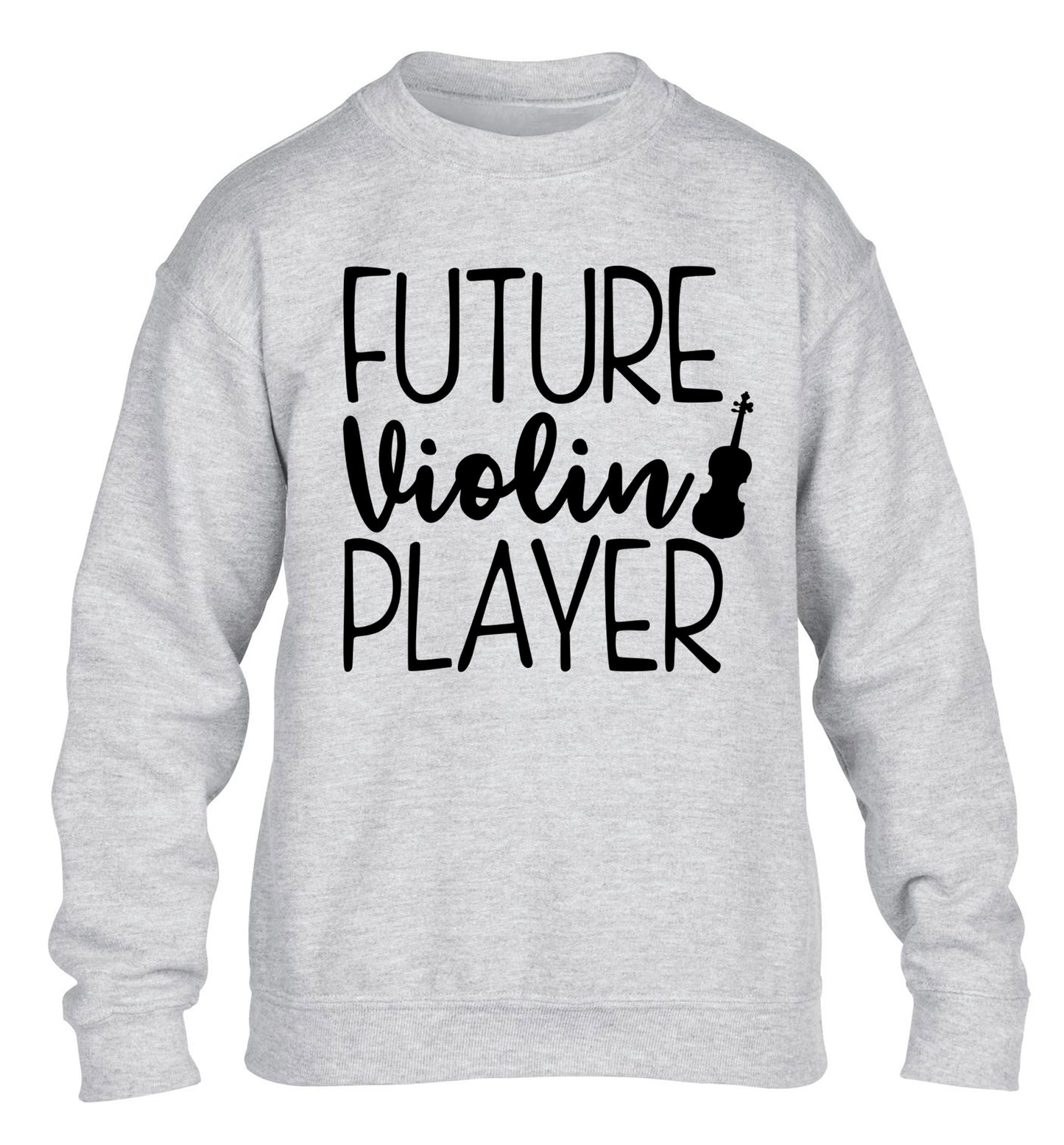 Future Violin Player children's grey sweater 12-13 Years