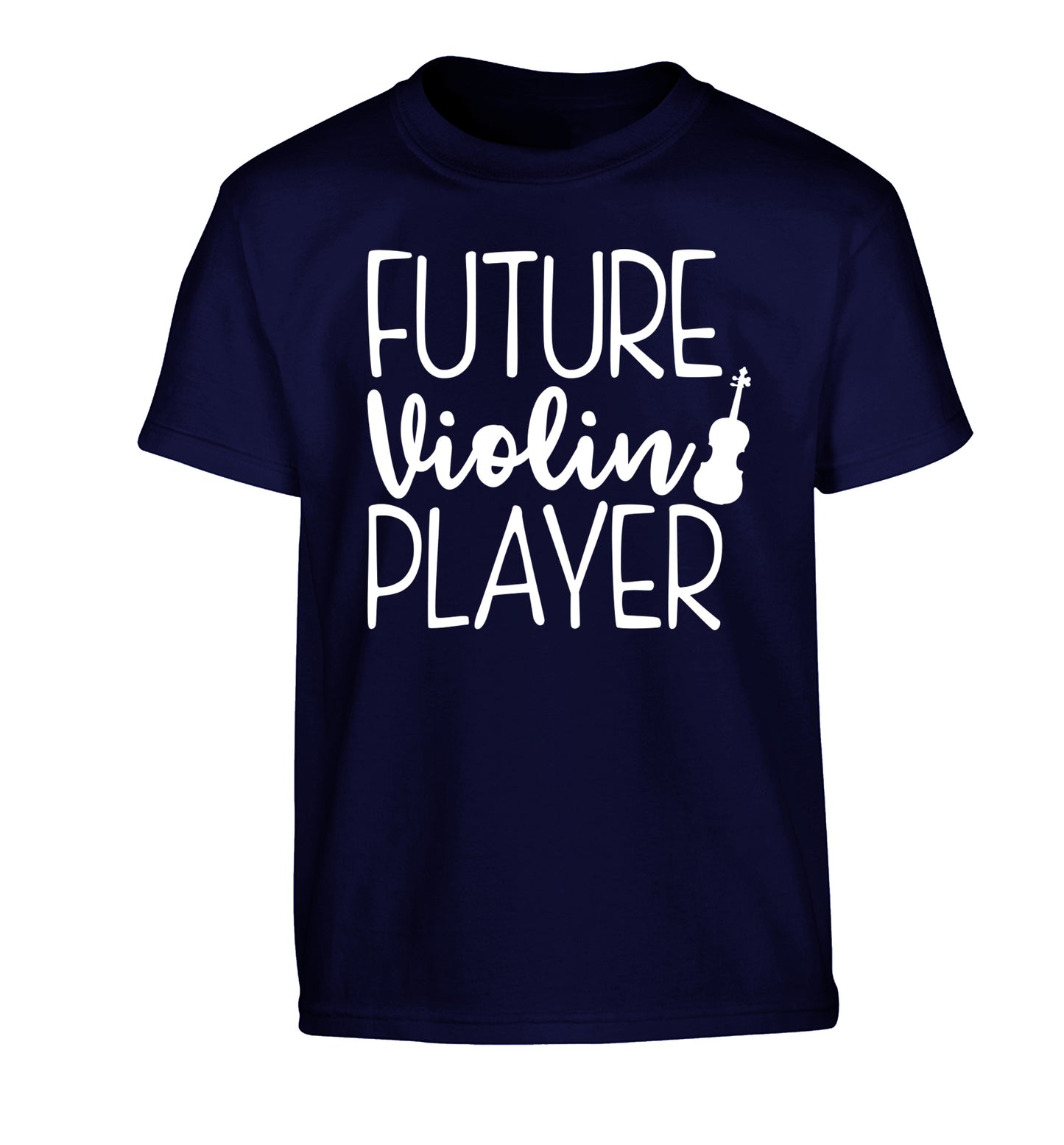 Future Violin Player Children's navy Tshirt 12-13 Years