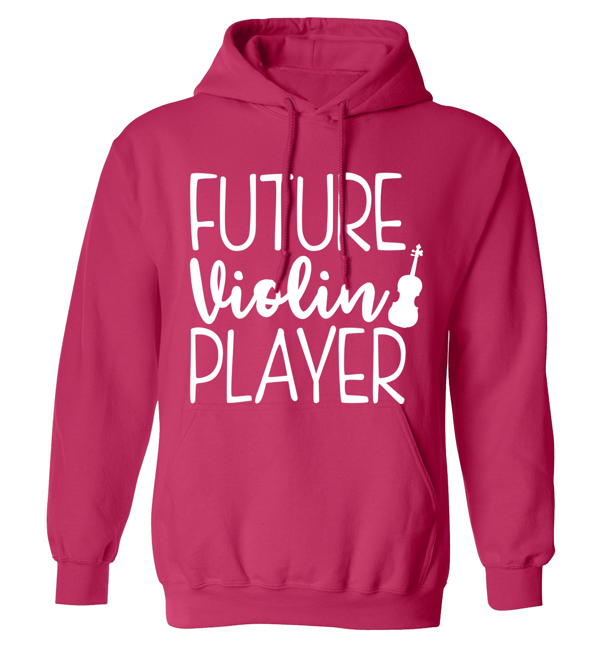 Future Violin Player adults unisex pink hoodie 2XL