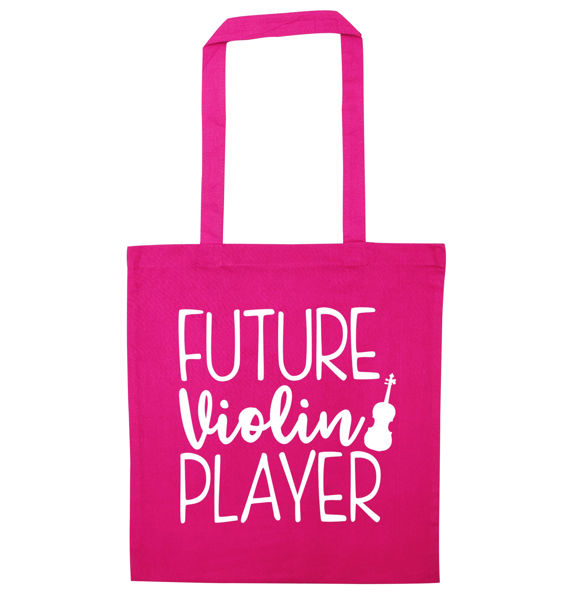 Future Violin Player pink tote bag