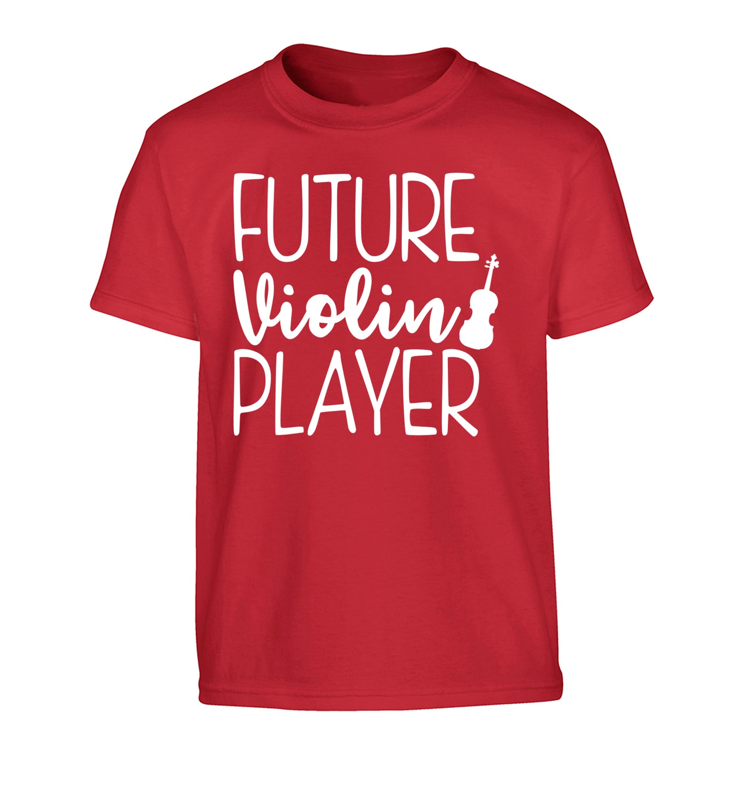 Future Violin Player Children's red Tshirt 12-13 Years