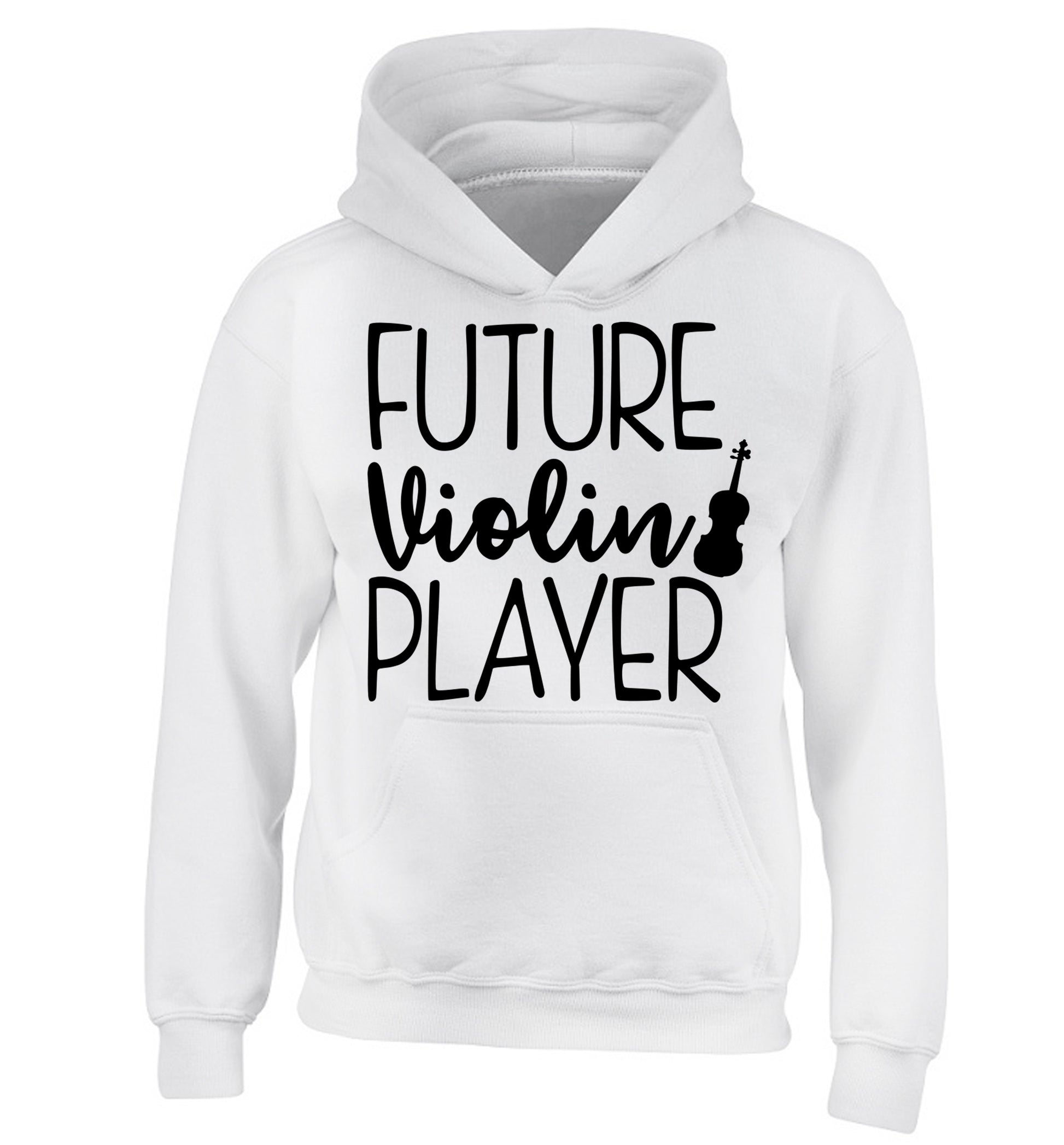 Future Violin Player children's white hoodie 12-13 Years