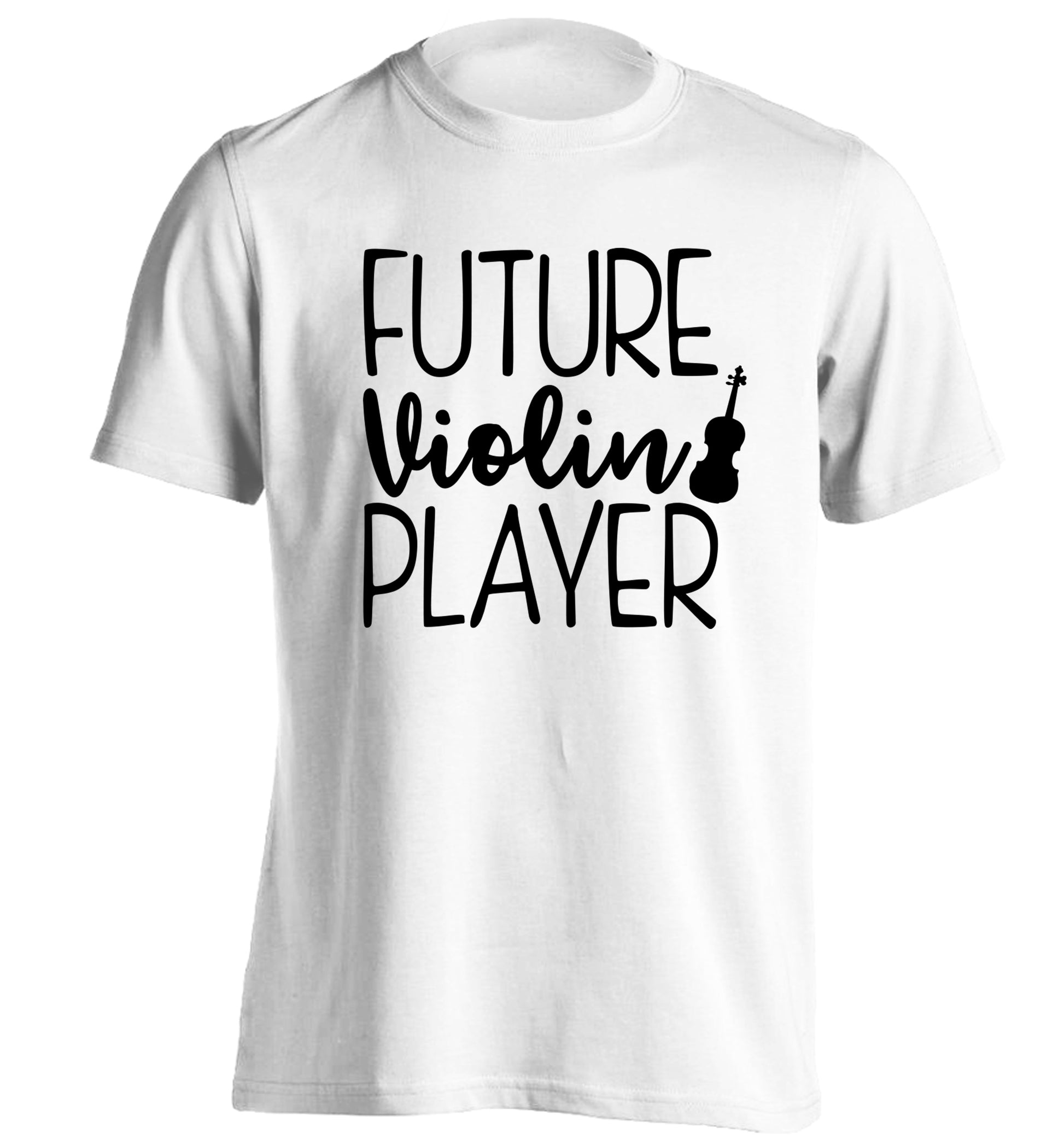 Future Violin Player adults unisex white Tshirt 2XL