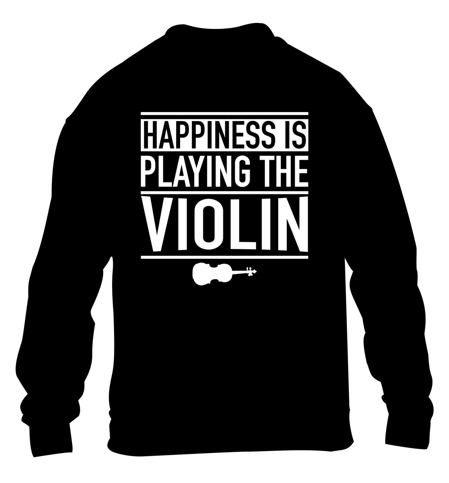 Happiness is playing the violin children's black sweater 12-13 Years
