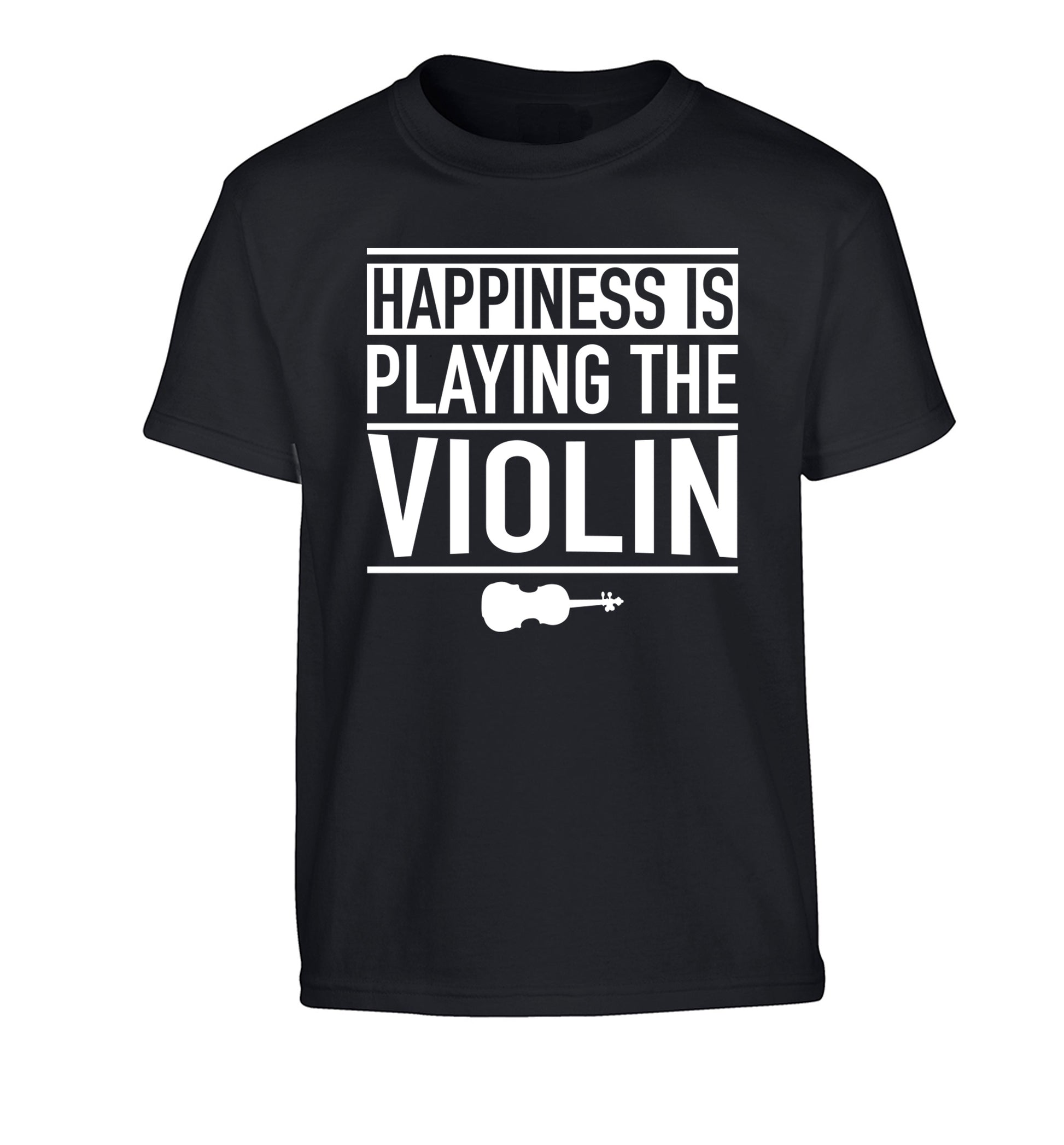 Happiness is playing the violin Children's black Tshirt 12-13 Years