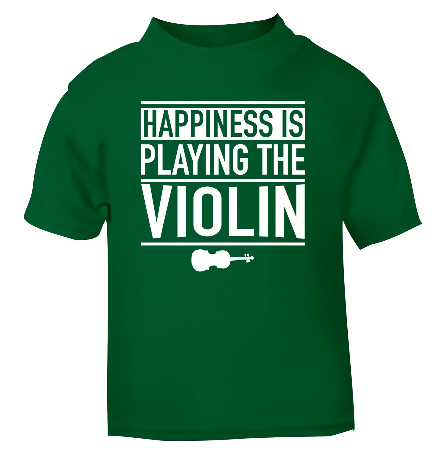 Happiness is playing the violin green Baby Toddler Tshirt 2 Years
