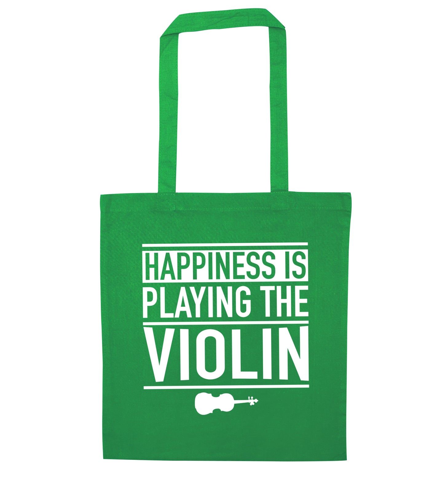 Happiness is playing the violin green tote bag