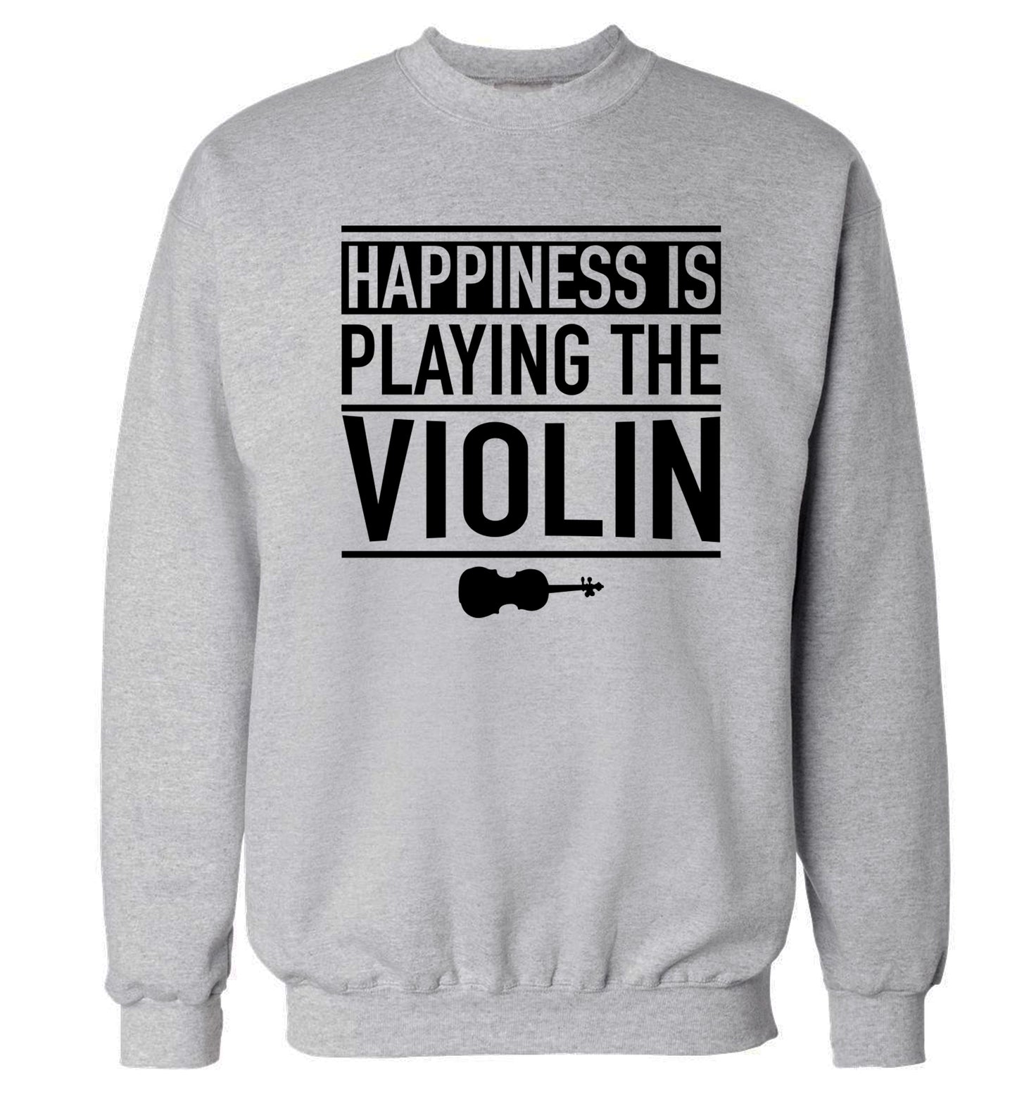Happiness is playing the violin Adult's unisex grey Sweater 2XL