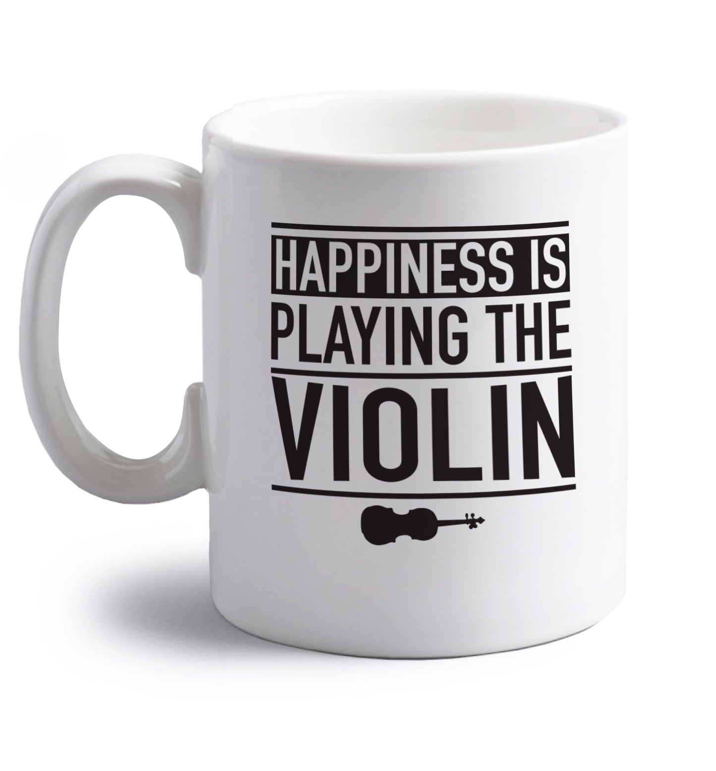 Happiness is playing the violin right handed white ceramic mug 