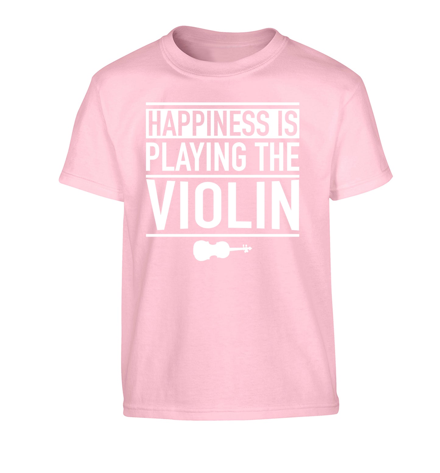 Happiness is playing the violin Children's light pink Tshirt 12-13 Years