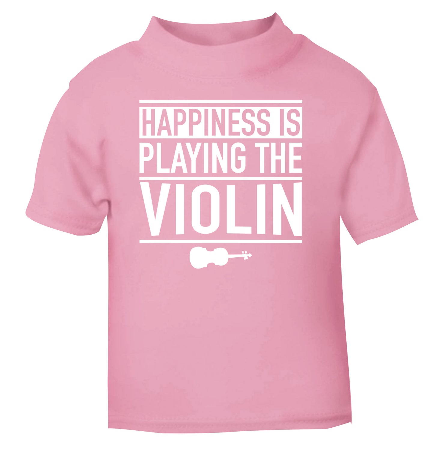 Happiness is playing the violin light pink Baby Toddler Tshirt 2 Years