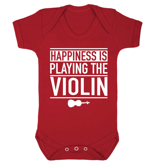 Happiness is playing the violin Baby Vest red 18-24 months