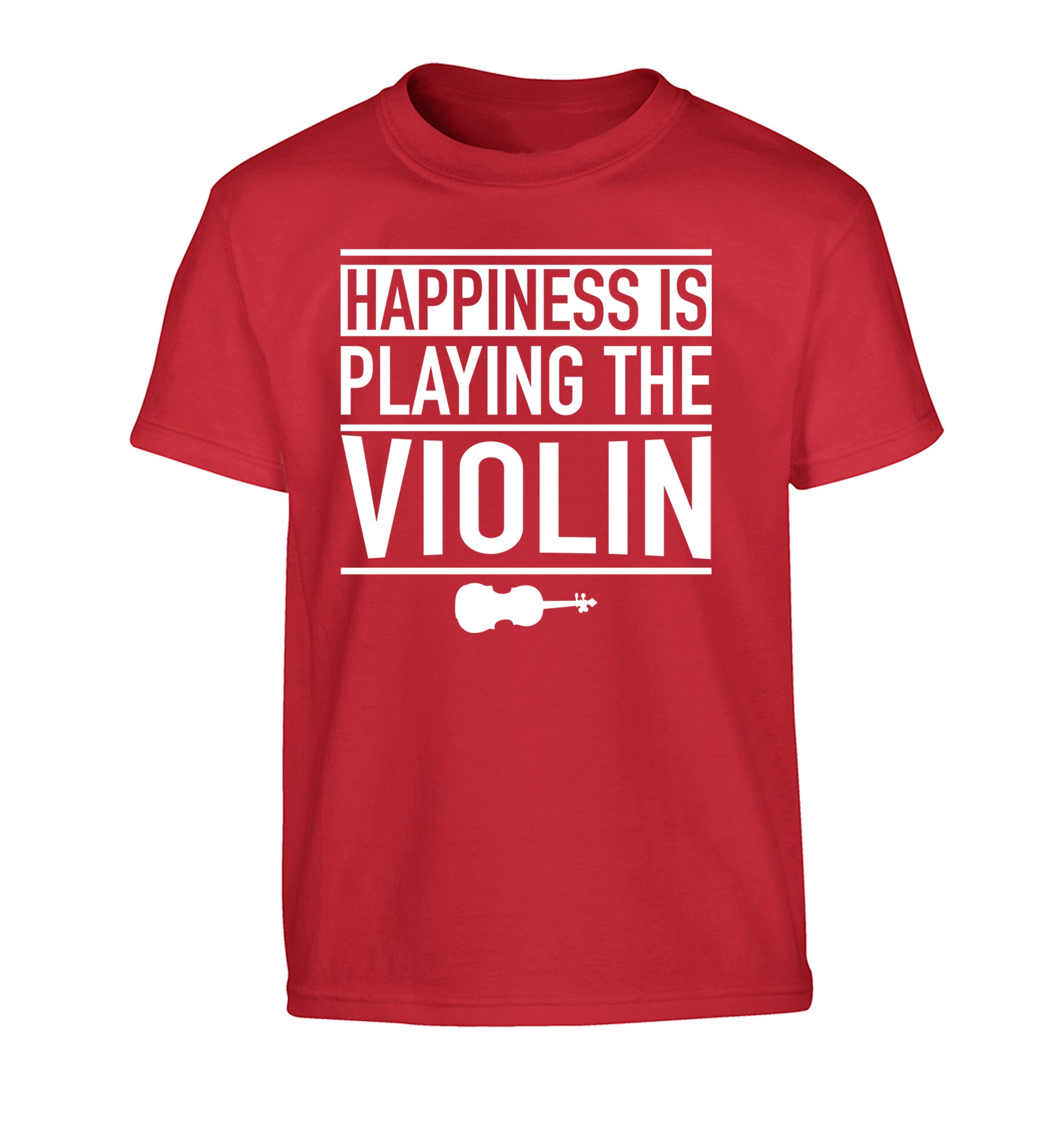 Happiness is playing the violin Children's red Tshirt 12-13 Years