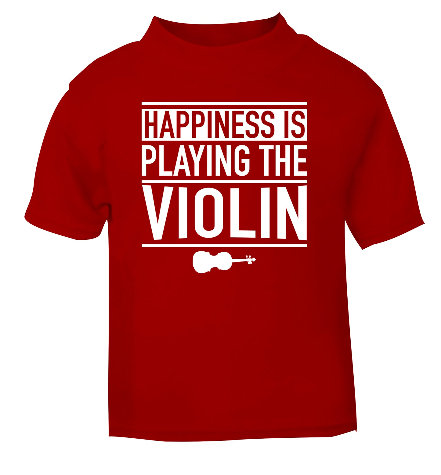 Happiness is playing the violin red Baby Toddler Tshirt 2 Years