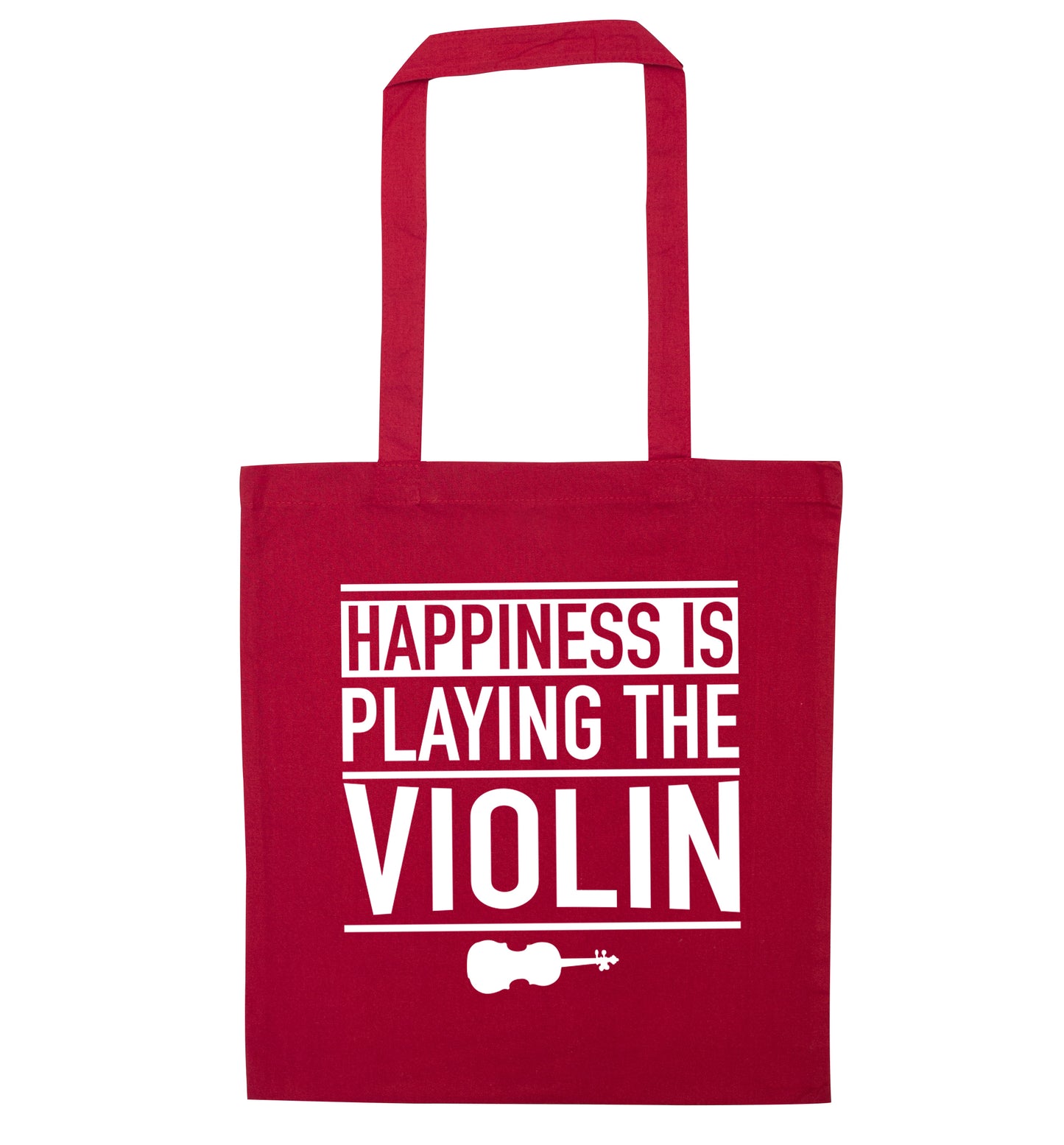 Happiness is playing the violin red tote bag