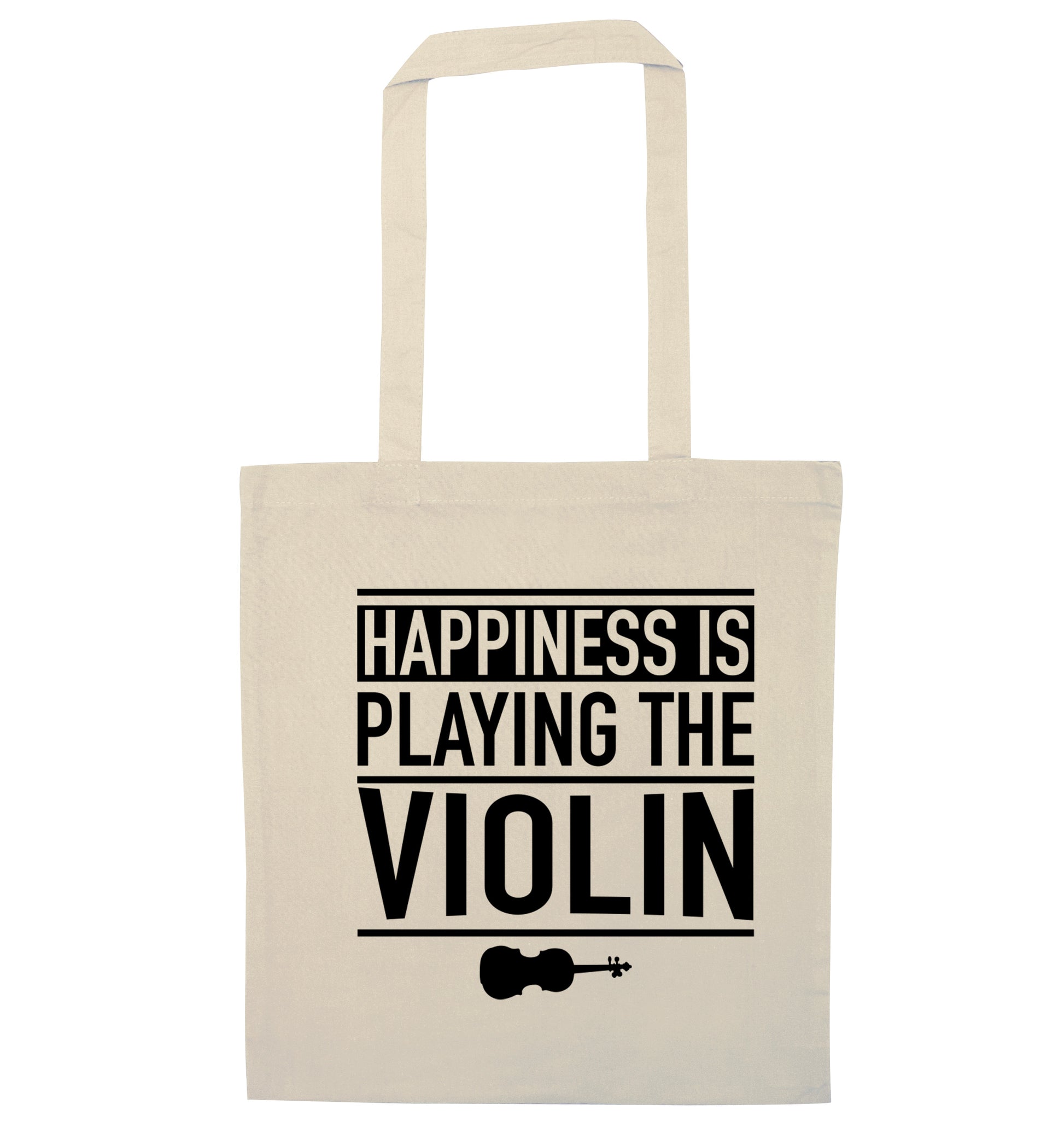 Happiness is playing the violin natural tote bag