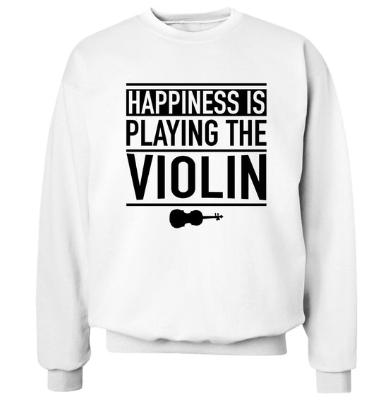 Happiness is playing the violin Adult's unisex white Sweater 2XL